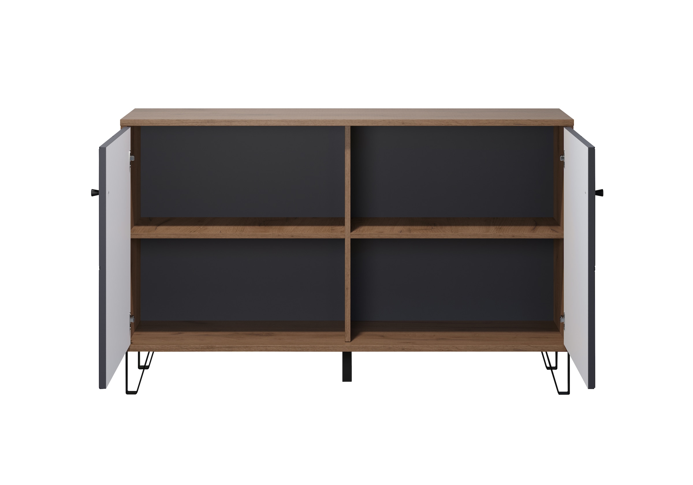 Places of Style Sideboard »Molveno«, (1 St.), aussergewöhnliches Design mit strukturierten Fronten, Soft-Close