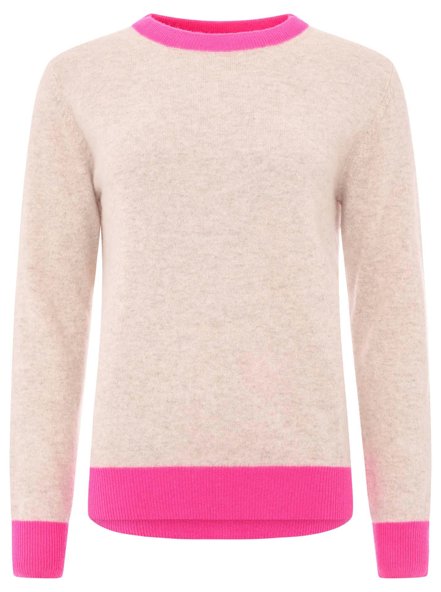 Zwillingsherz Kaschmirpullover »Roundneck with "Colored Edges"«, Kaschmir mit Kontrastbündchen