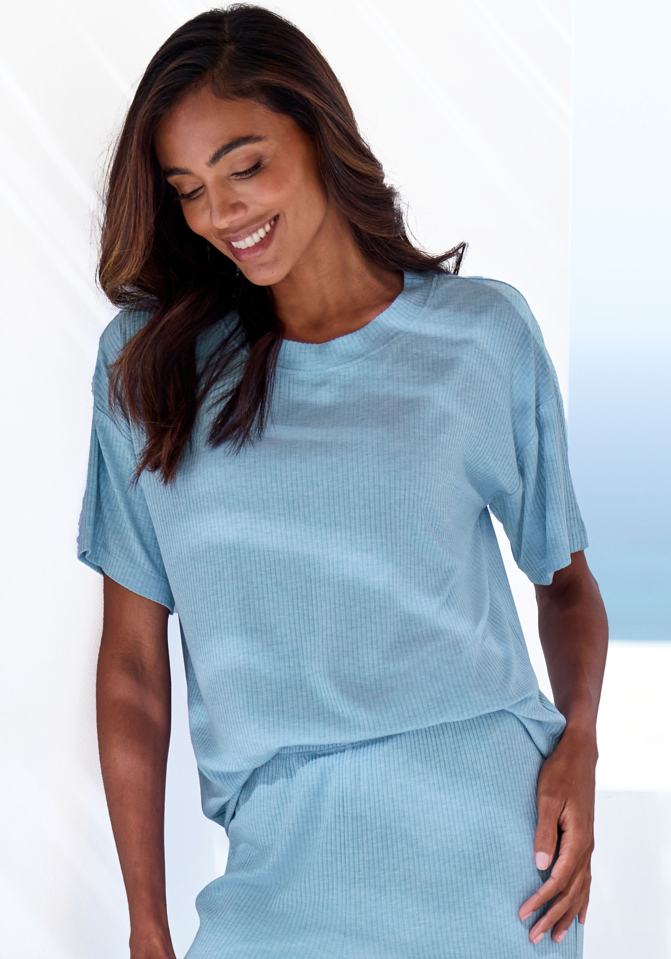 s.Oliver Pyjamaoberteil in elastischer Rippware