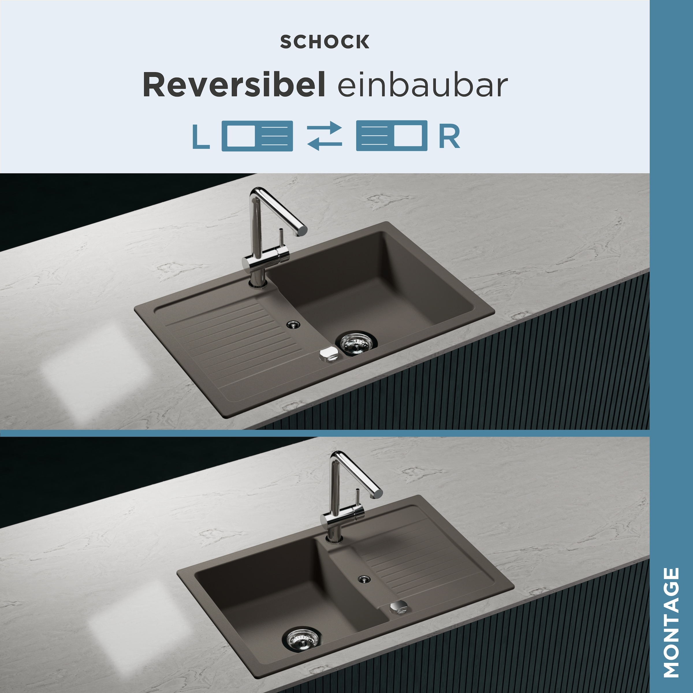 Schock Granitspüle »Lima D-100S«, 78/50 cm, Auflagespüle