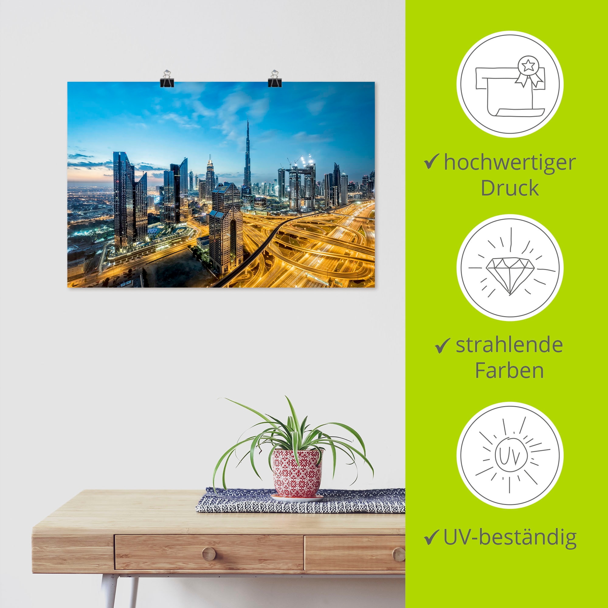 Artland Wandbild »Dubai«, Bilder von Asien, (1 St.), als Leinwandbild, Poster in verschied. Grössen