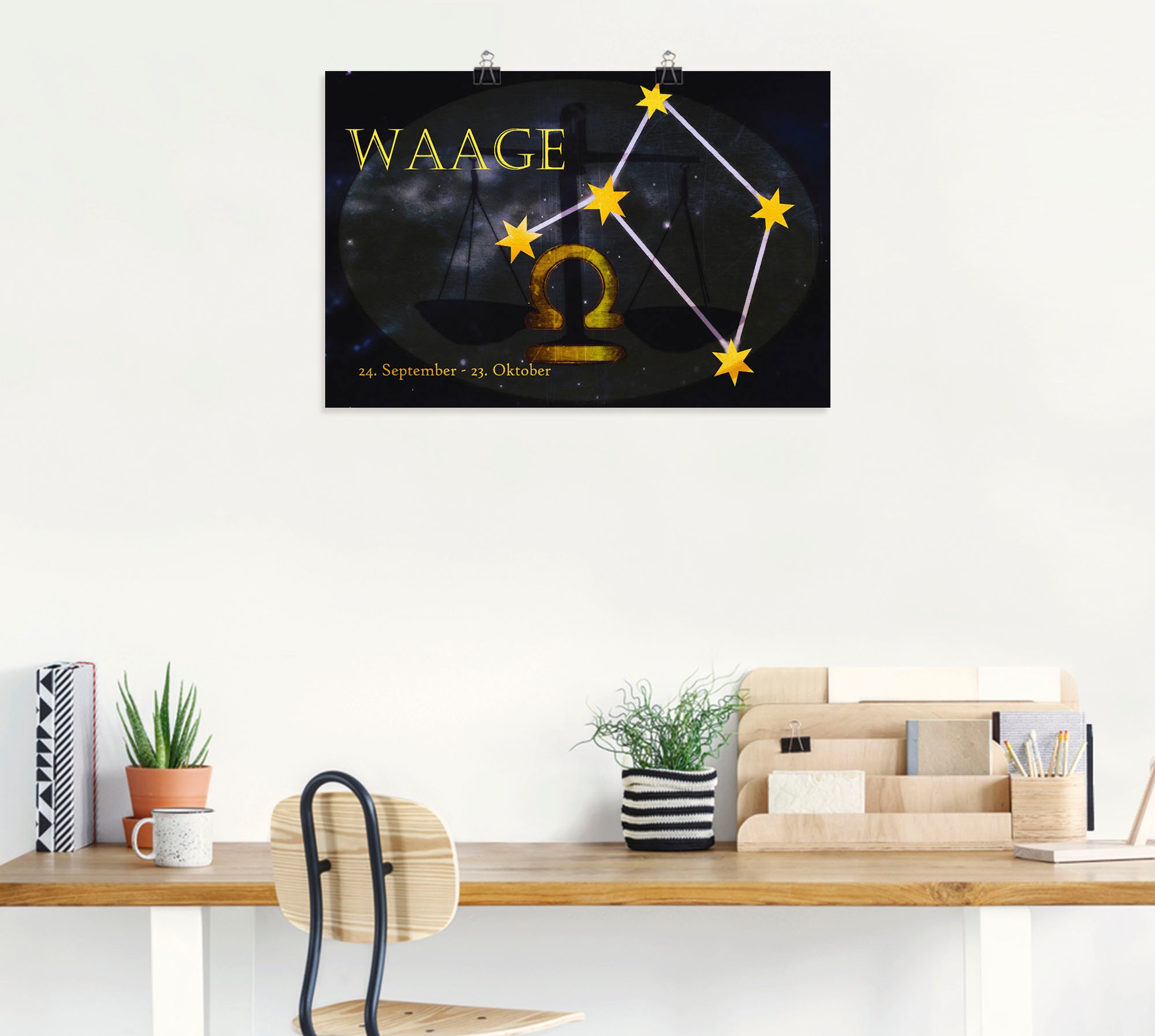 Artland Wandbild »Sternzeichen - Waage«, Bilder von Sternzeichen, (1 St.), als Leinwandbild, Poster, Wandaufkleber in verschied. Grössen