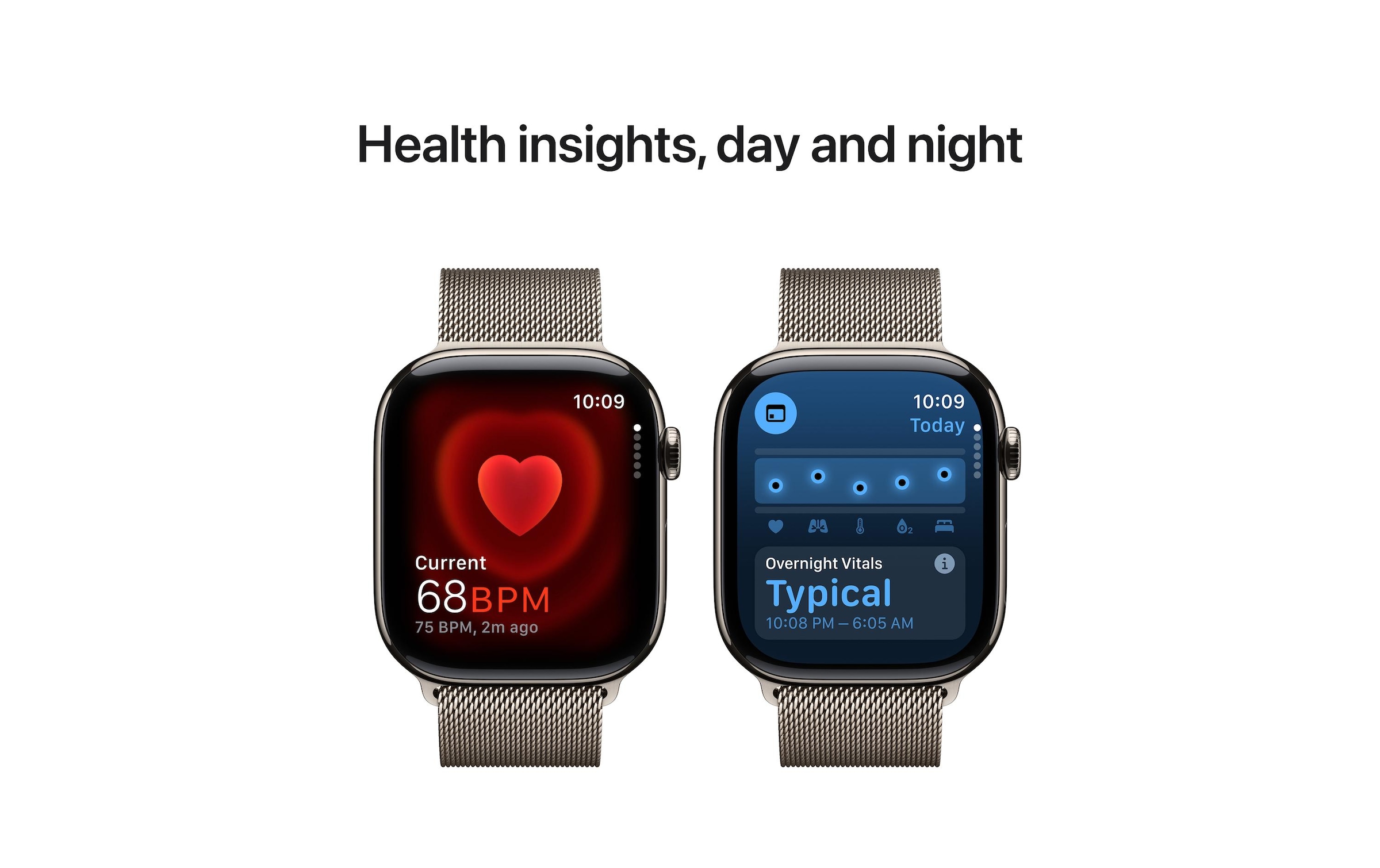Apple Watch Series 10 Titan, 46 mm, GPS + Cellular, Milanese Loop M/L, Natur