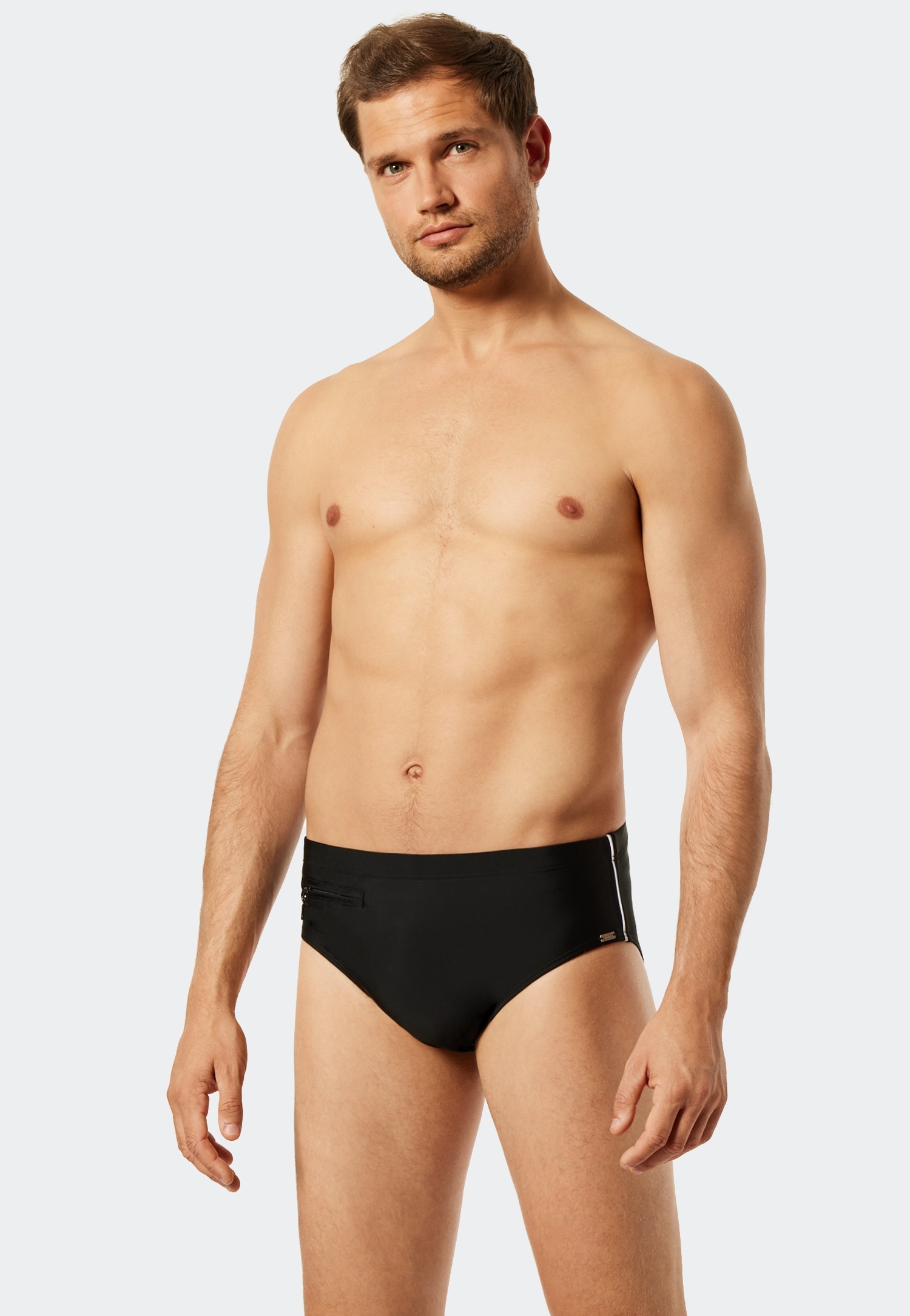 Schiesser Badeslip »"Nautical Casual"«, mit extra flacher Reissverschlusstasche