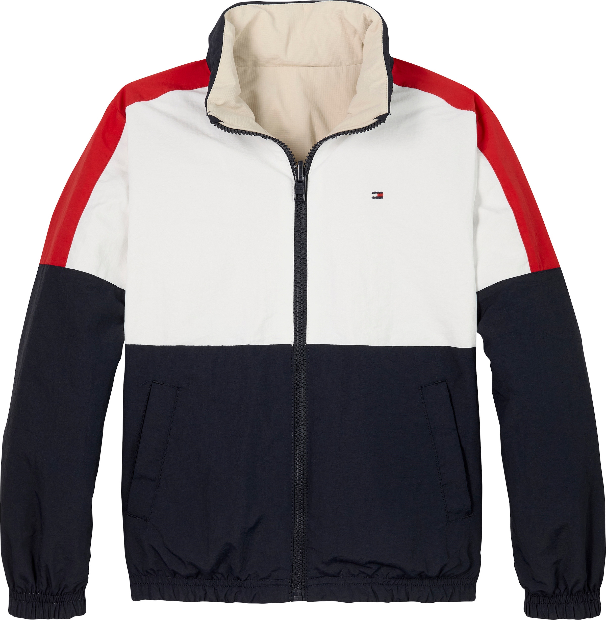 Tommy Hilfiger Outdoorjacke »COLOURBLOCK REVERSIBLE JACKET«, mit Kapuze, im Colorblock-Design