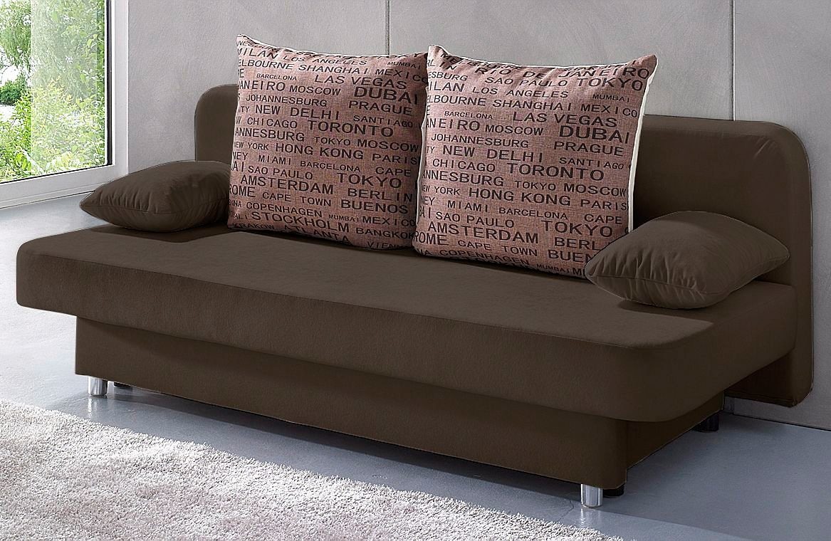 COLLECTION AB Schlafsofa »Ulla inkl. Bettfunktion und Bettkasten«, Schlafsofa,Bettfunktion,Bettkasten,inkl. Rückenkissen,Armlehnekissen
