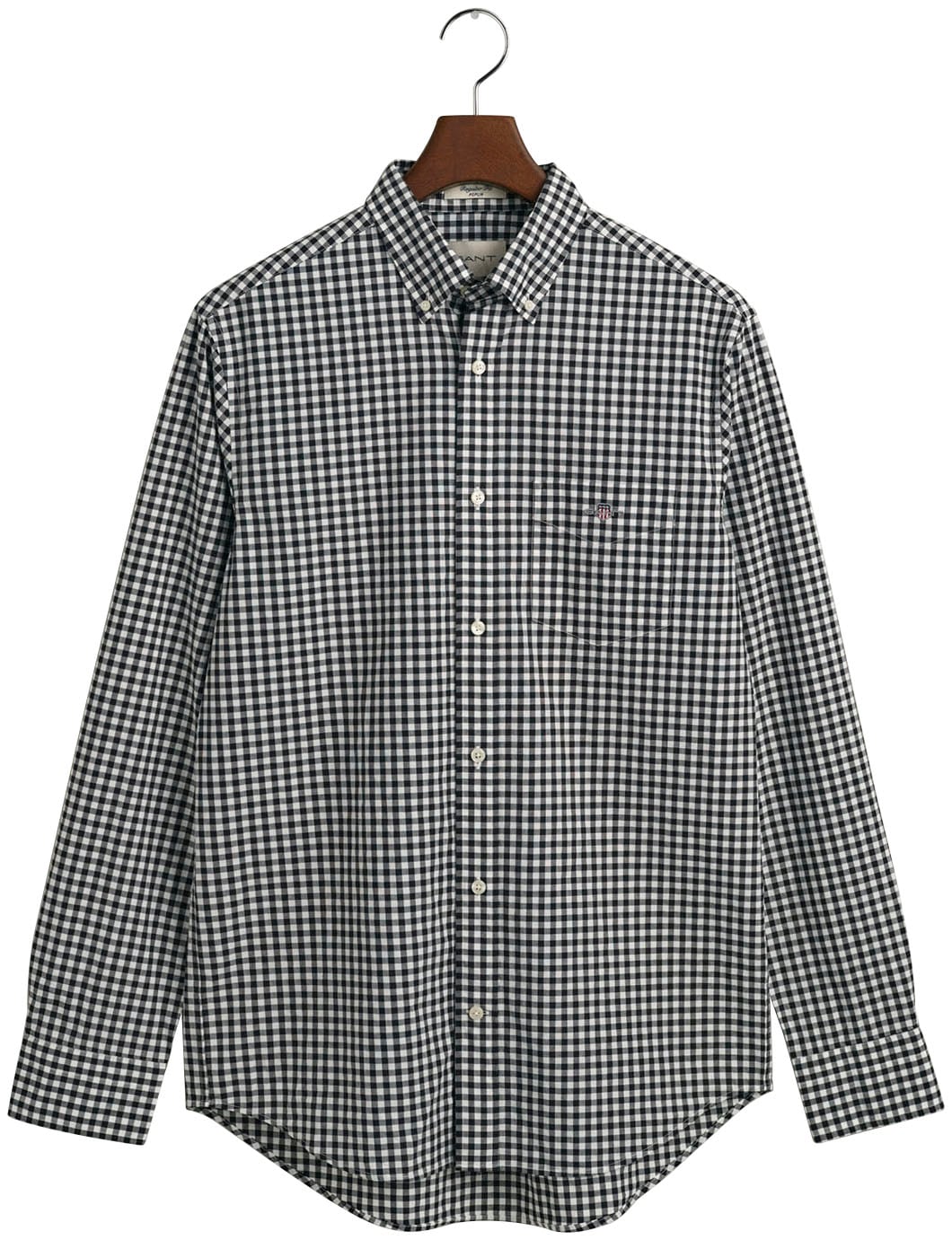 Gant Langarmhemd »Regular Fit Gingham Popeline Hemd strapazierfähig pflegeleicht kariert«, mit Logostickerei auf der Brust