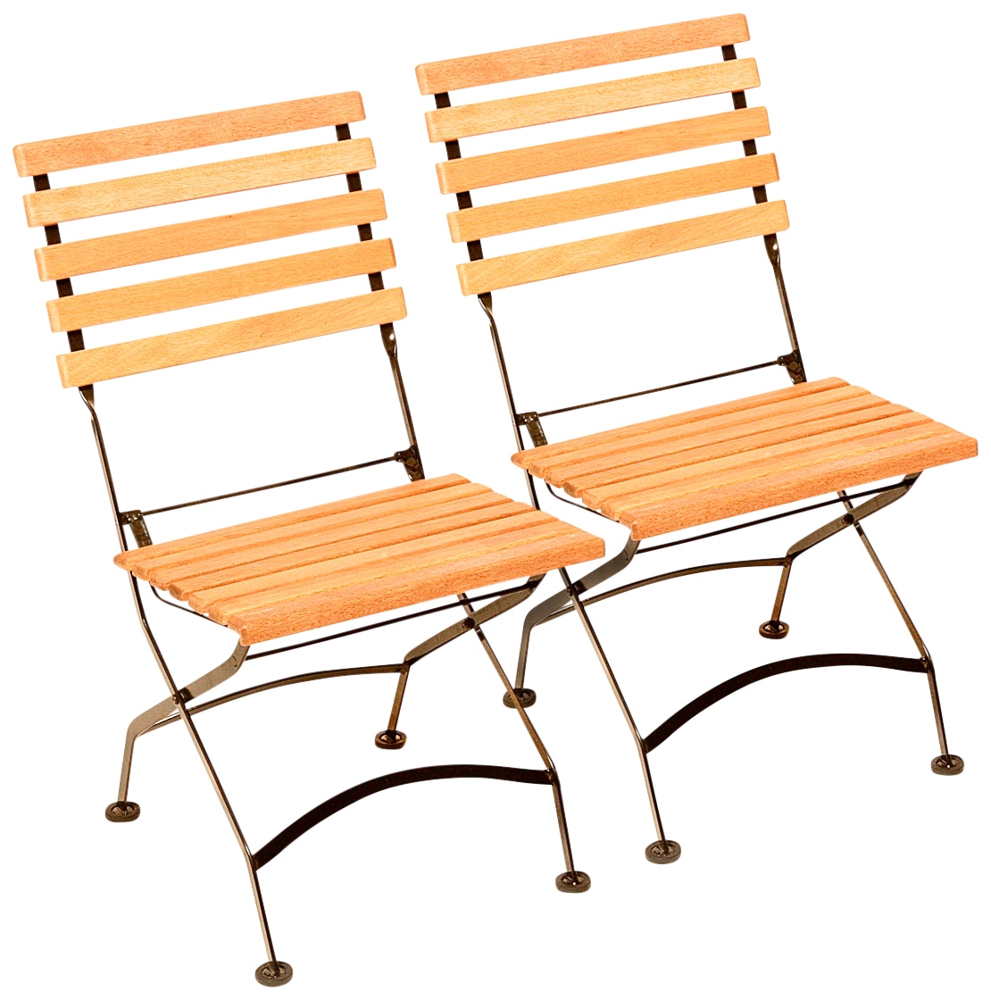 MERXX Gartenstuhl (Set) 2 Stk.2er Set, Eukalyptus, klappbar, schwarz