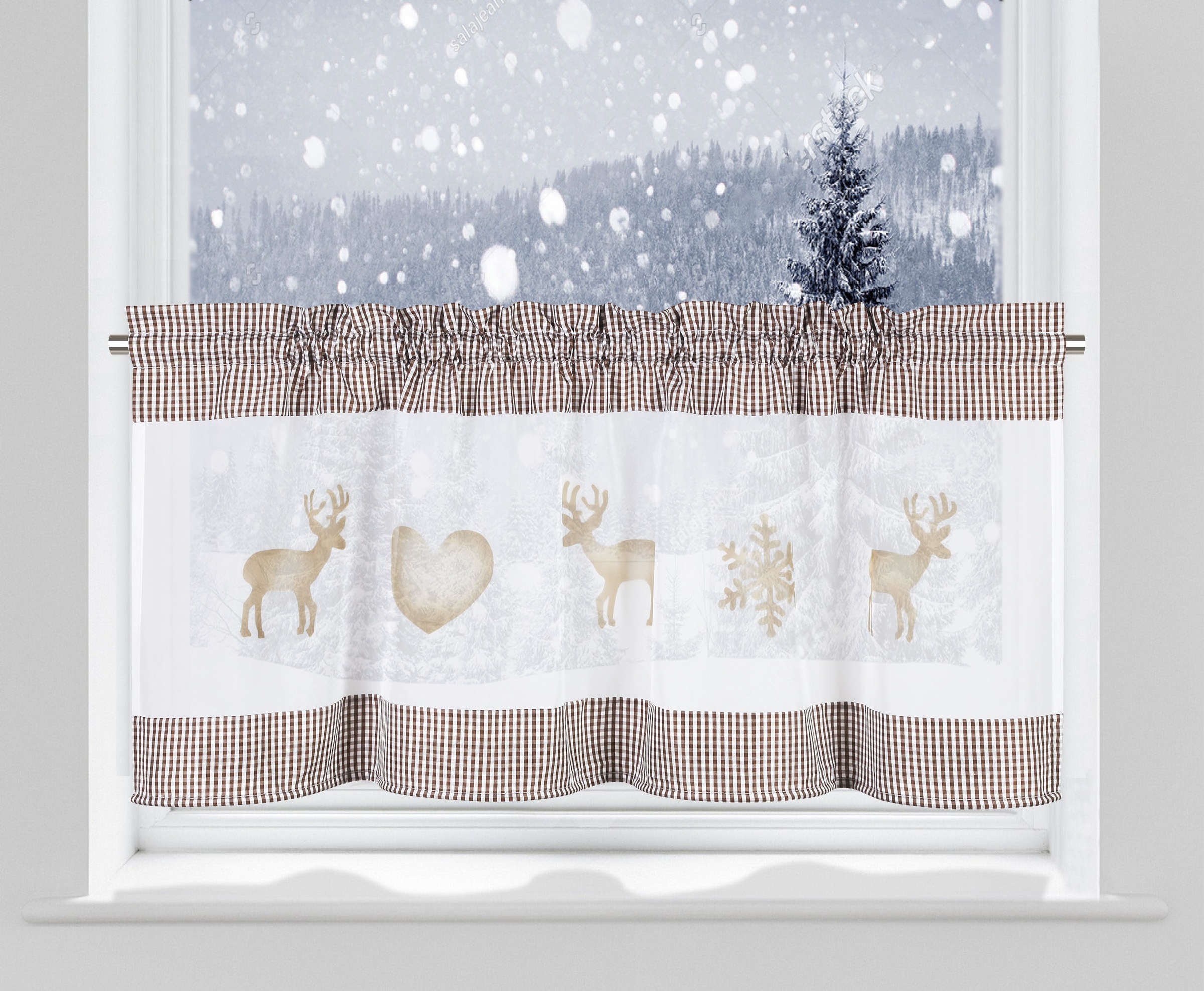 my home Scheibengardine »Elk«, (1 St.), Airbrush mit weihnachtlichen Motiven kaufen