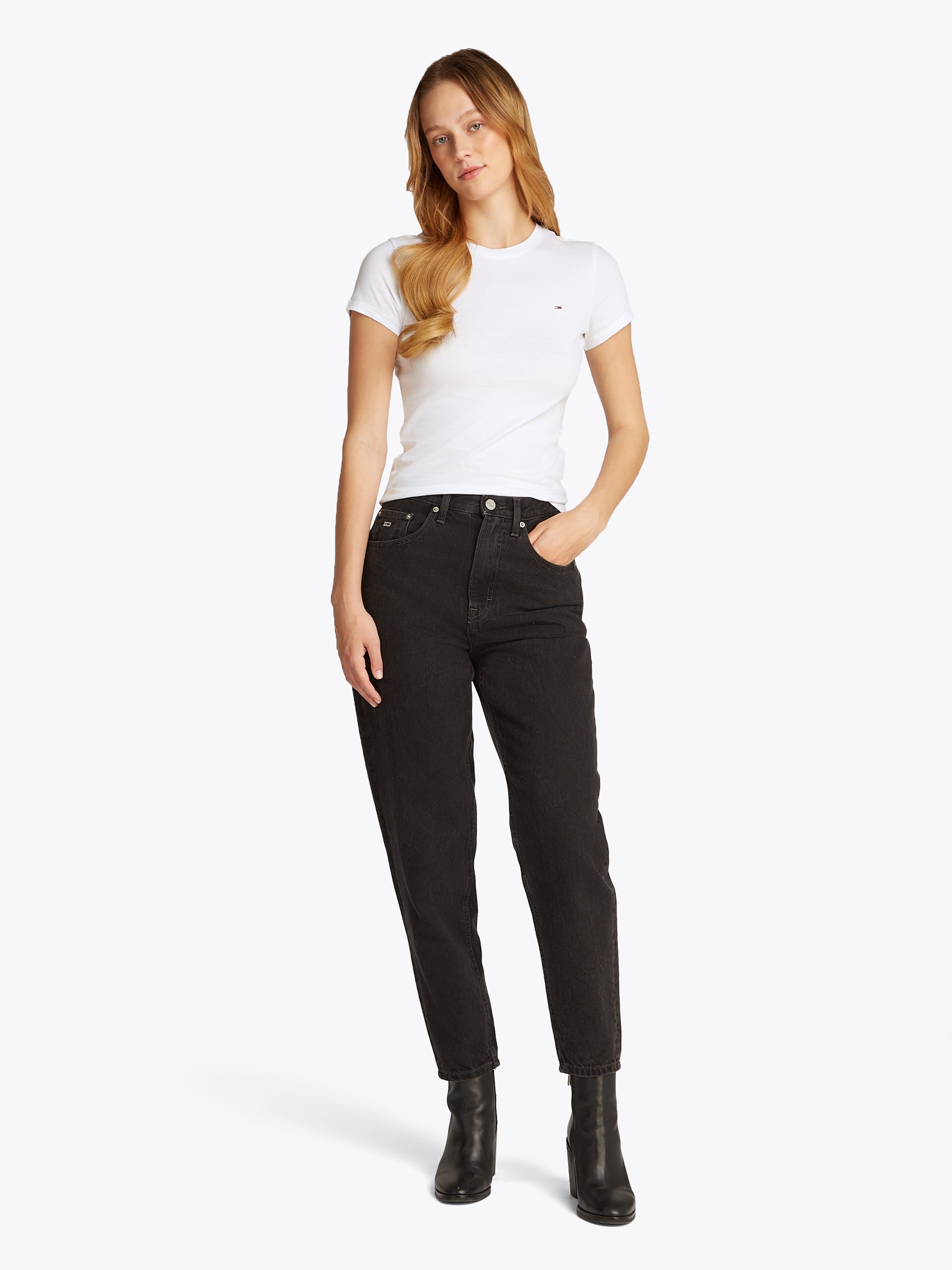 Tommy Jeans T-Shirt »TJW SLIM C-NECK TEE«, mit Logo-Stickerei