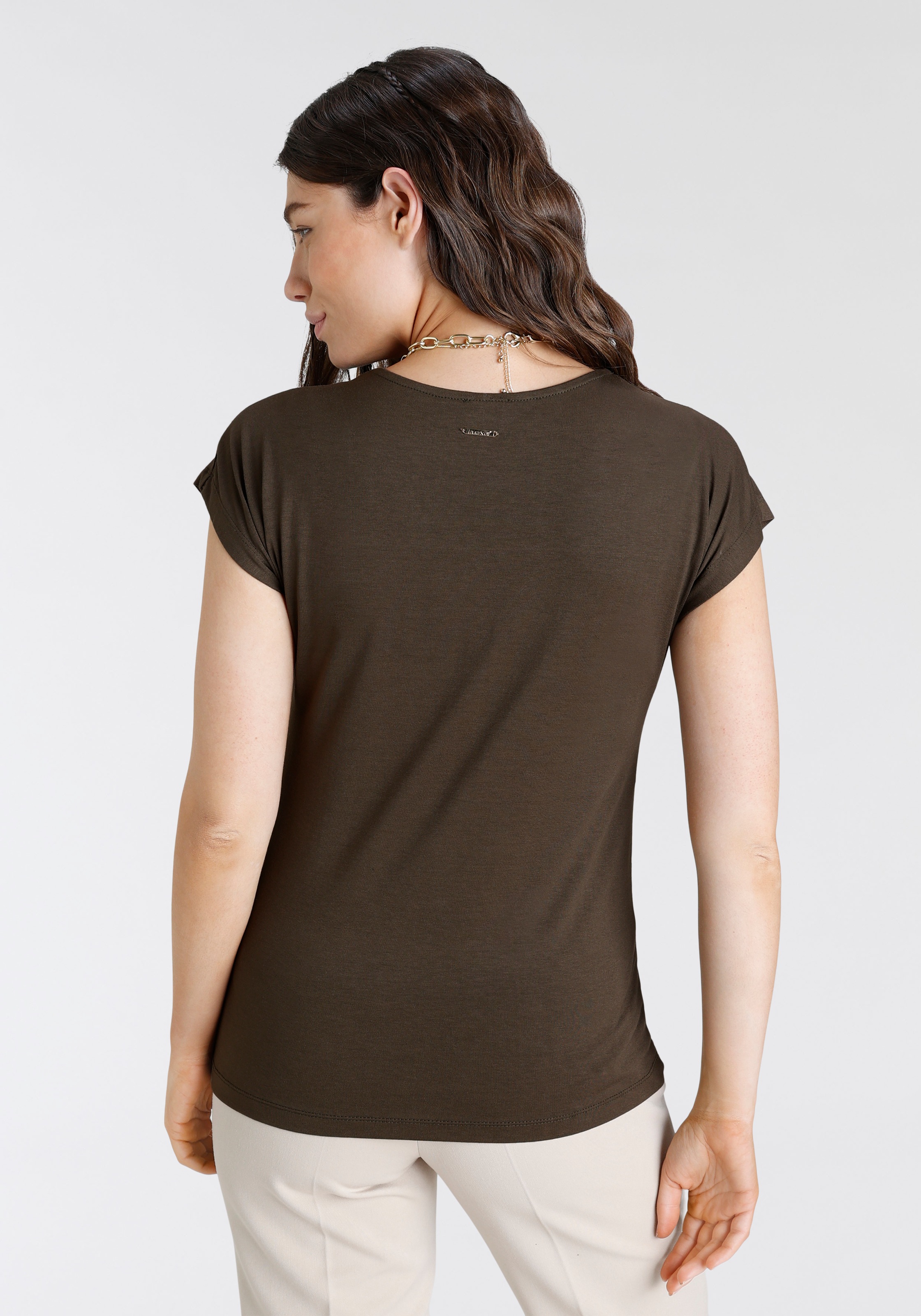 Laura Scott T-Shirt, mit bei am Detail glitzerndem Schweiz Ausschnitt bestellen online Jelmoli-Versand