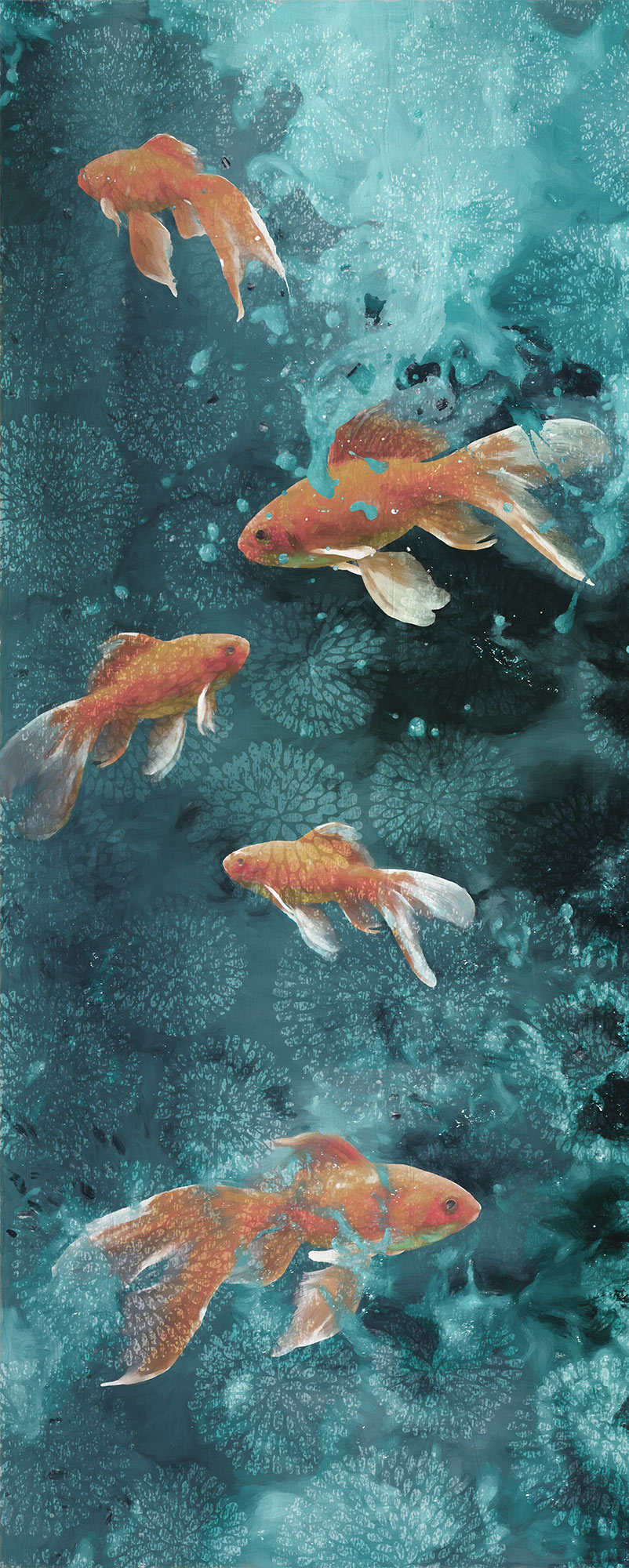 Komar Fototapete "Vlies Fototapete - Fische - Größe 100 x 250 cm" Motiv  bedruckt glatt