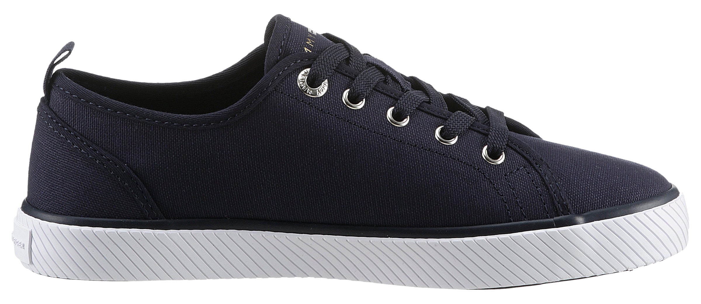 Tommy Hilfiger Plateausneaker »VULC CANVAS SNEAKER«, Freizeitschuh, Halbschuh, Schnürschuh mit praktischer Anziehlasche