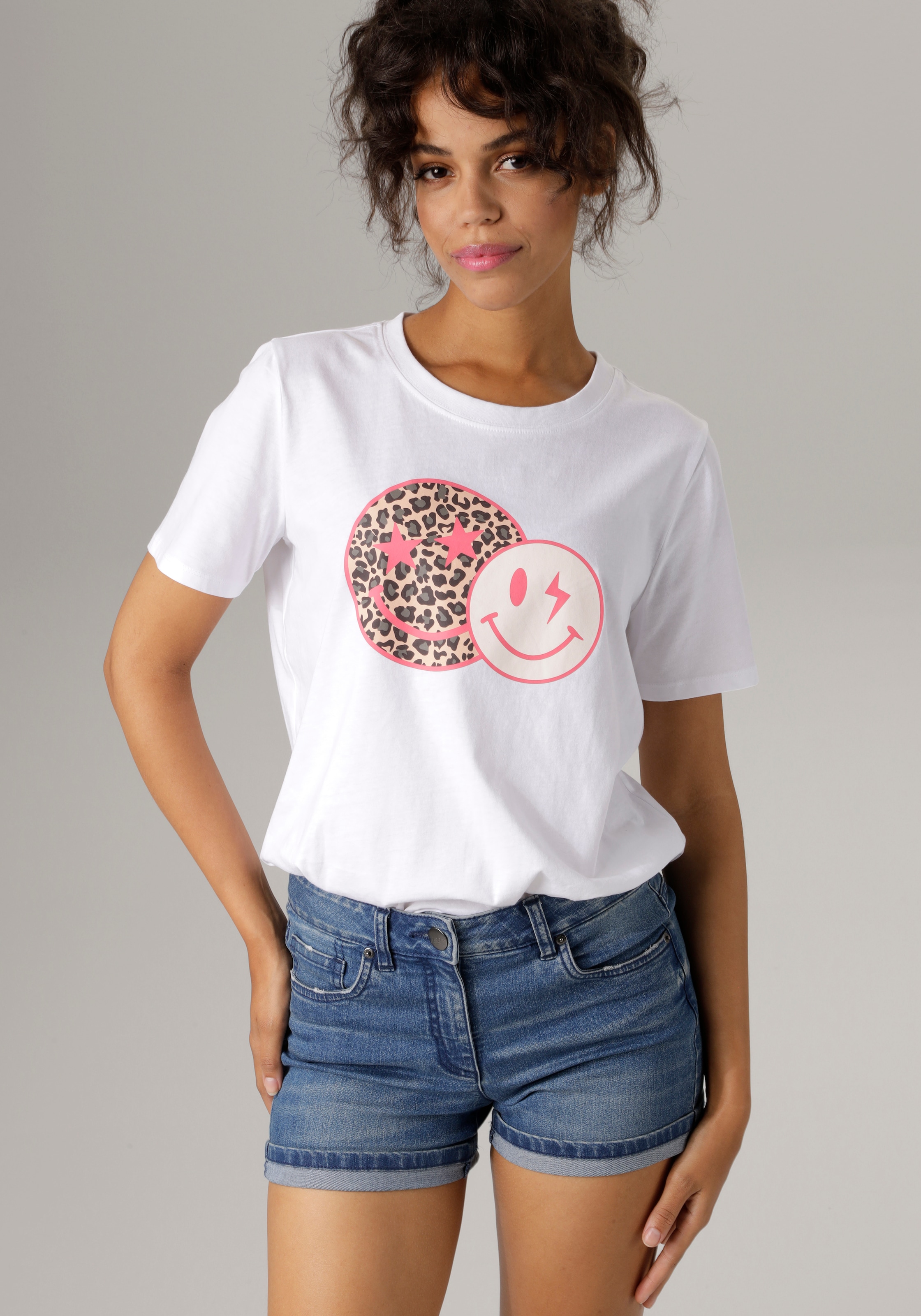 bedruckt coolen shoppen CASUAL Aniston | Jelmoli-Versand T-Shirt, online Smileys mit