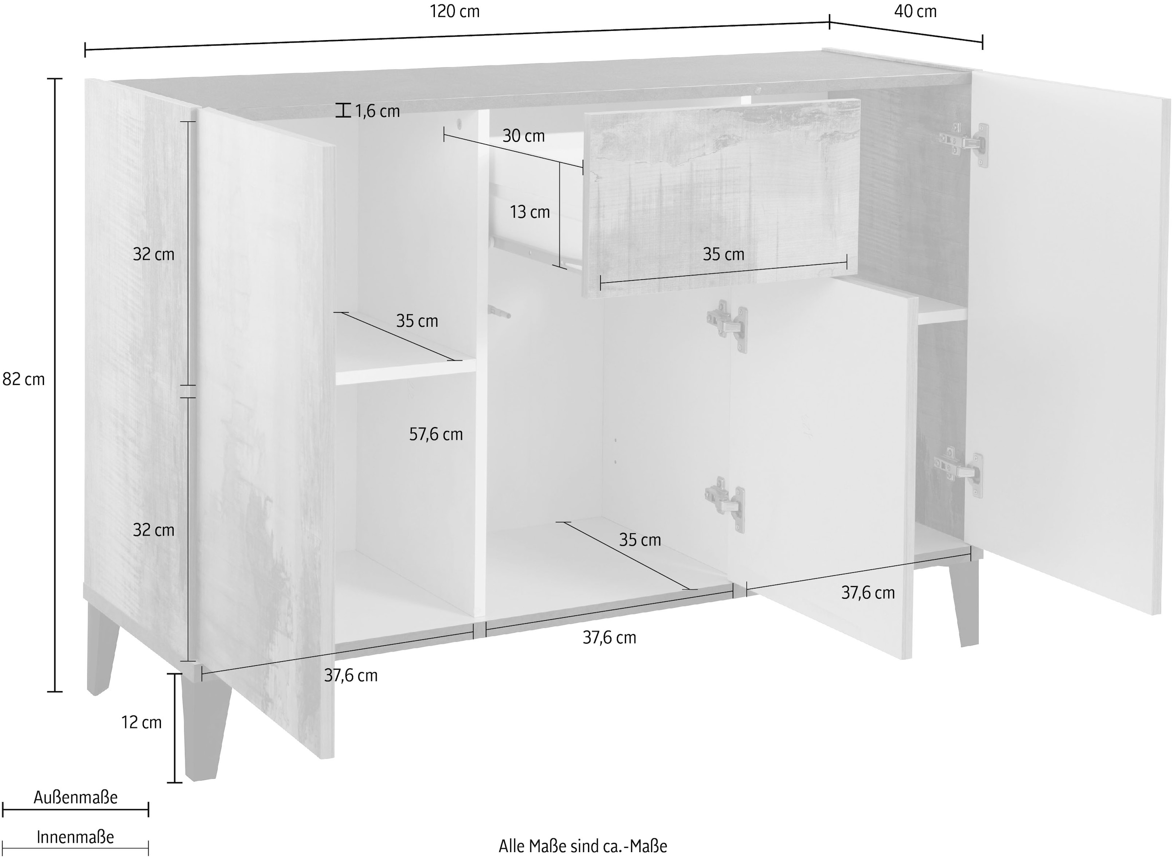INOSIGN Sideboard »Sunrise«, Breite 120 cm