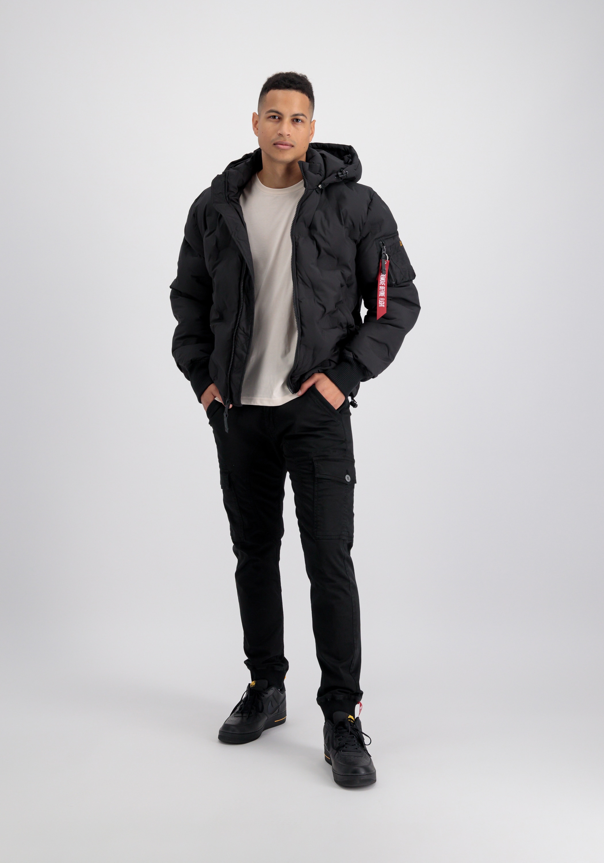Alpha Industries Winterjacke »Alpha Industries Men - Cold Weather Jackets Hooded Logo Puffer«
