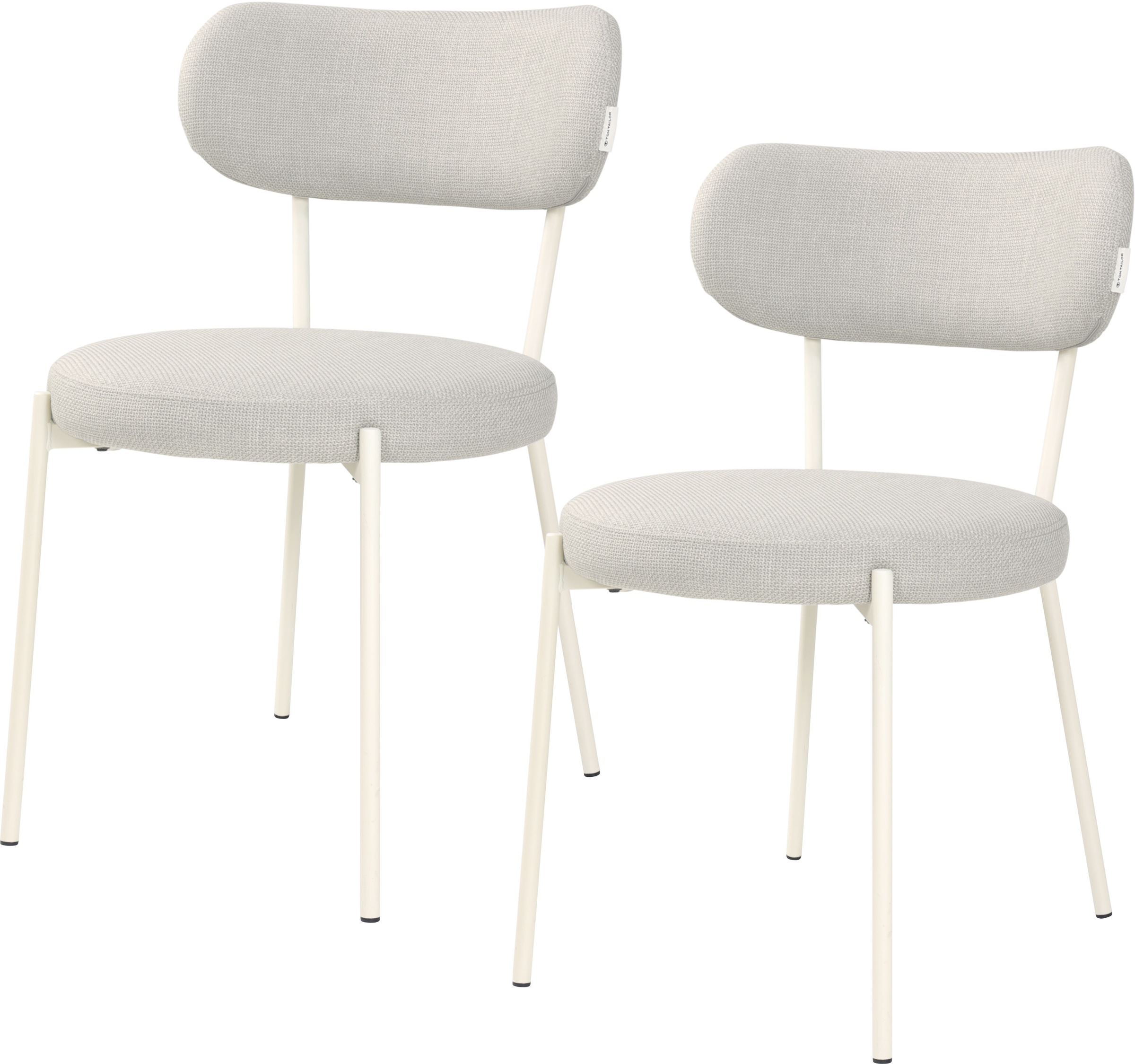 TOM TAILOR HOME 4-Fussstuhl »SOFT PAD CHAIR«, (Set), 2 St., Webstoff, Esszimmerstuhl, 4-Fussgestell, mit Rückenausschnitt