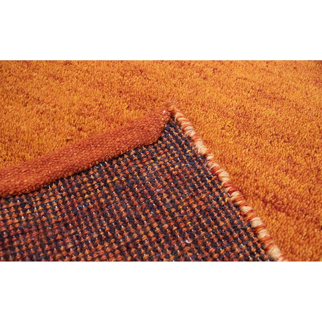 morgenland Wollteppich »Gabbeh Teppich handgewebt orange«, rechteckig