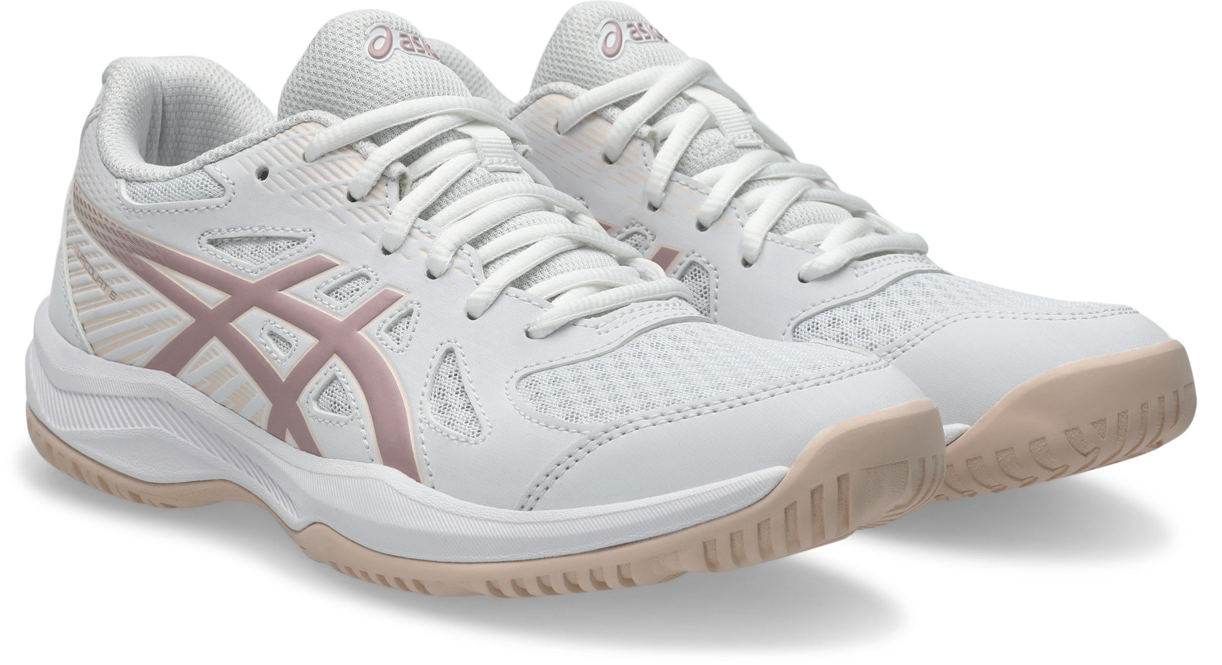 Asics, Unisex, Hallenschuh »UPCOURT 6« besonders geeignet für Handball und Volleyball, weiß, morganite, 42, Bequemer Hallenschuh von Asics