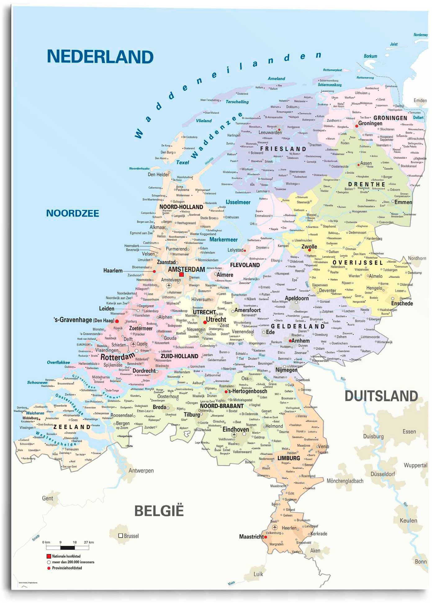Reinders! Deco-Panel »Schulkarte Niederlande« | ligne en Jelmoli-Versand acheter