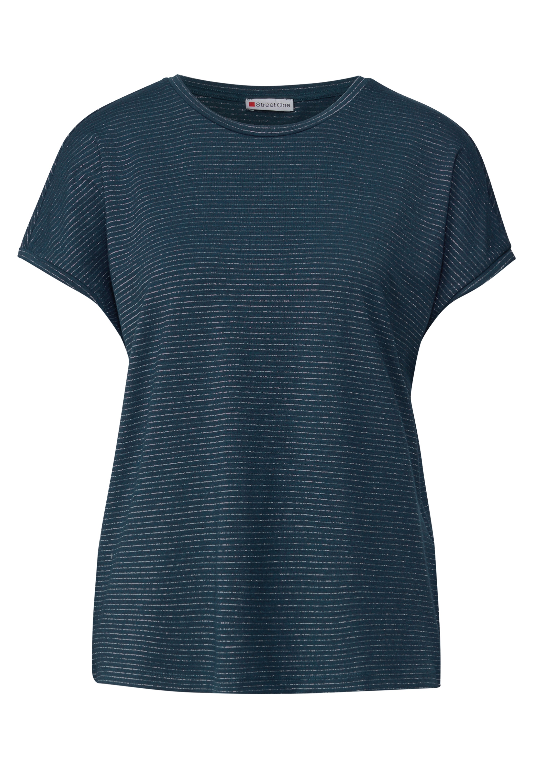 STREET ONE Rundhalsshirt, mit glitzernden Streifen