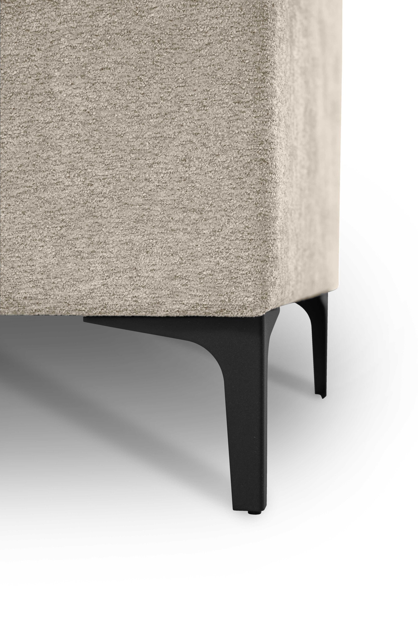 Places of Style Wohnlandschaft »XXL Sofa Oland, Struktur, Flachgewebe, Luxus-Microfaser, Boucle«, U-Form, 345 cm, Wellenunterfederung, Skandi-Design, Metallfüsse