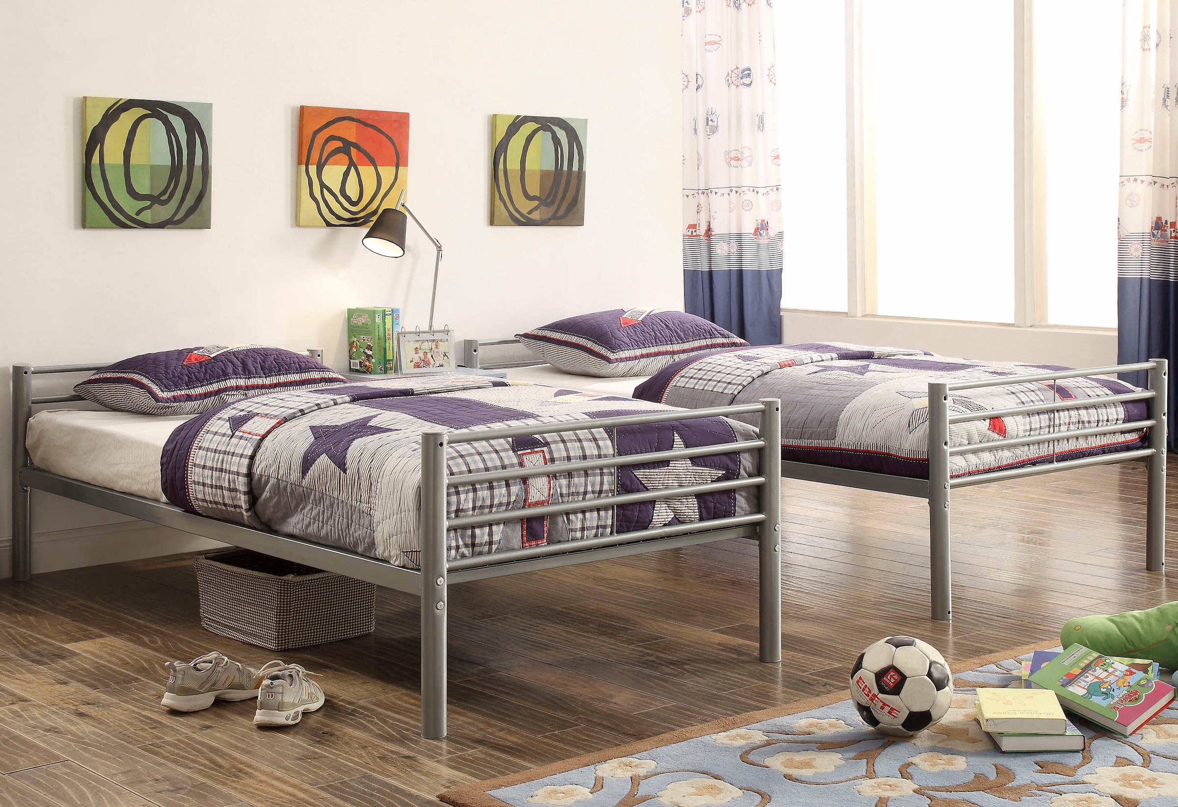 ATLANTIC home collection Etagenbett »Alex«, inkl. Lattenrost, Absturzsicherung und Leiter aus Metall