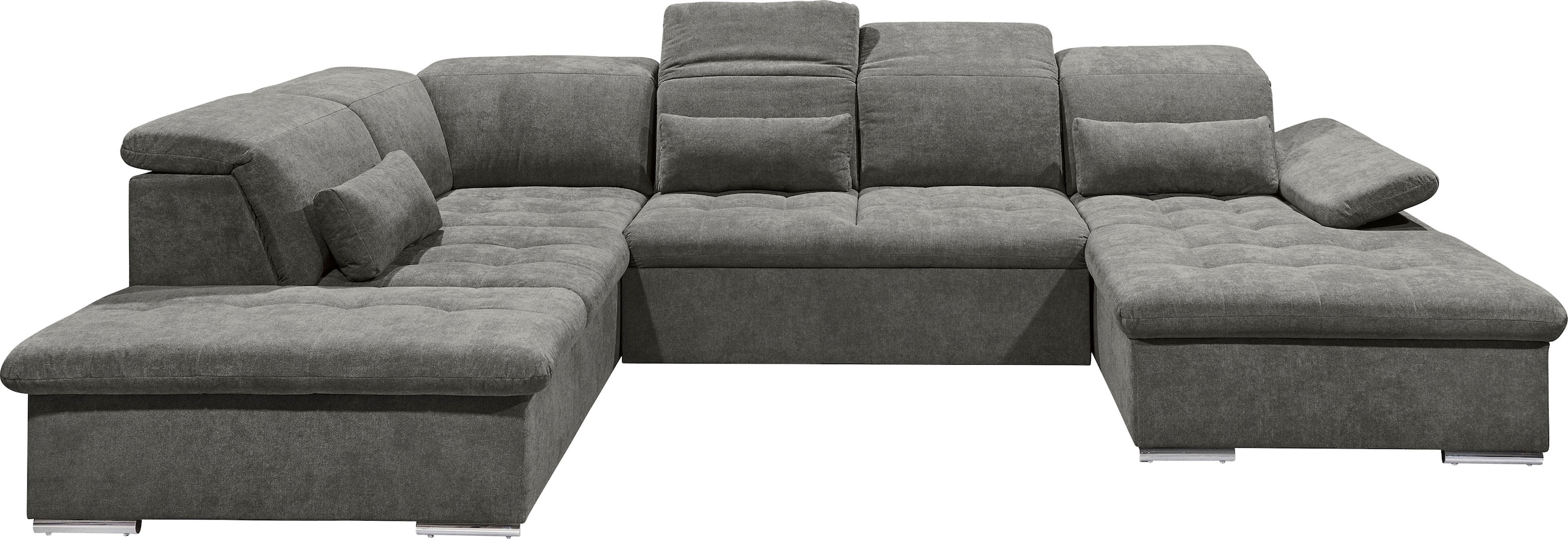 ED EXCITING DESIGN Wohnlandschaft Wayne, mit Bettfunktion, Bettkasten und Nierenkissen.  1 Armteil- und 5 Kopfteilverstellungen