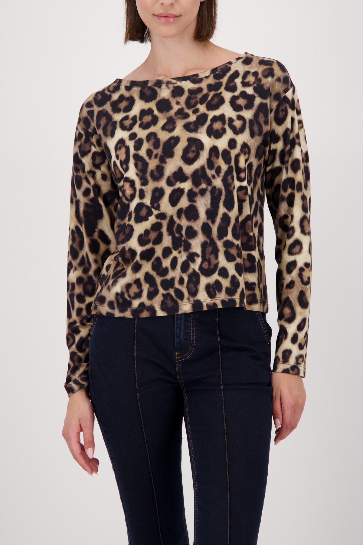 Monari Langarmshirt »Shirt Leodruck Allover« Regular fit mit U-Boot-Ausschnitt