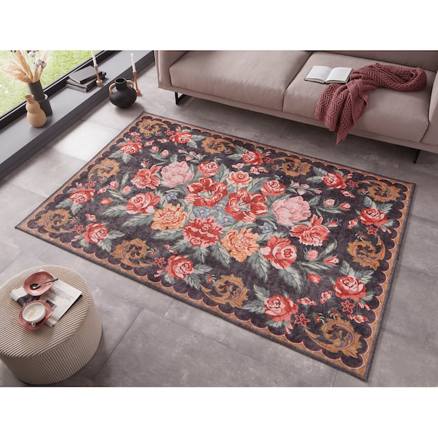 Home affaire Teppich »Sana«, rechteckig, Blumen Design, Florale Ornamente,  Orientalischer Rosenkelim, Robust online bestellen | Jelmoli-Versand