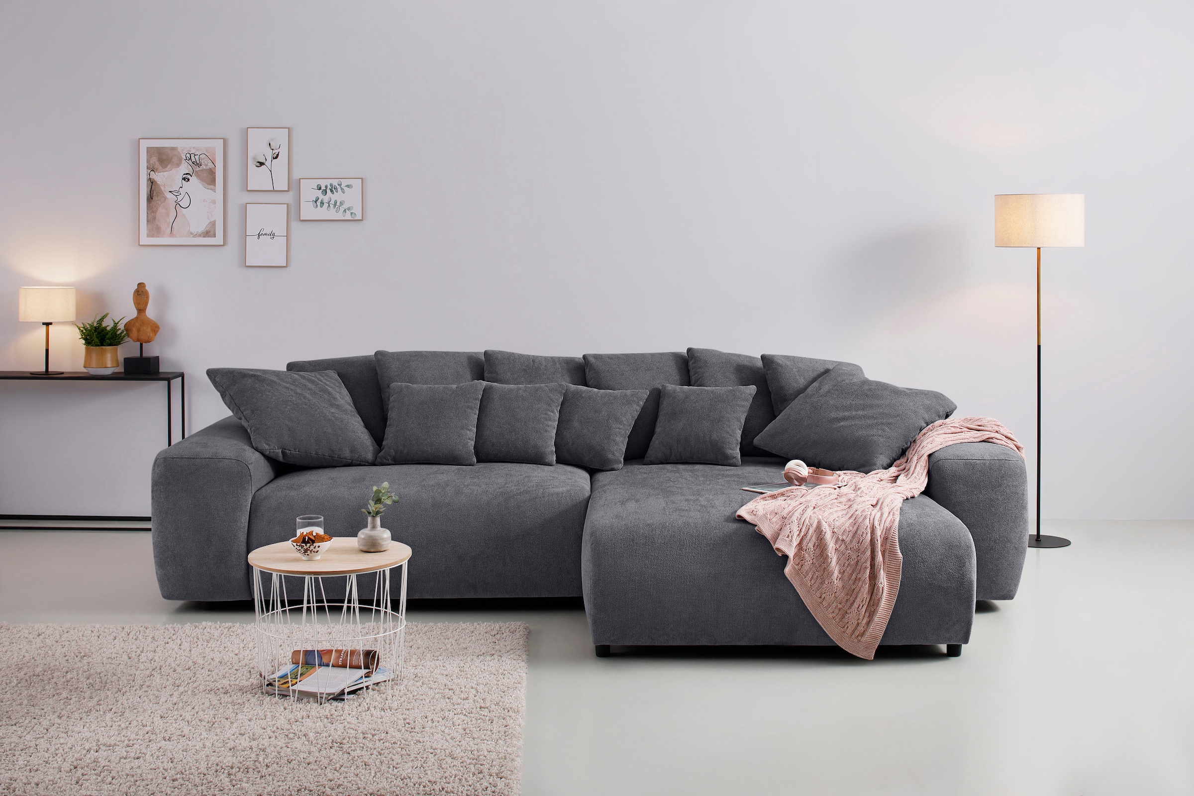 Home affaire Ecksofa Sundance, bei Bettfunktion mit Topper, incl. Zier- und Rückenkissen