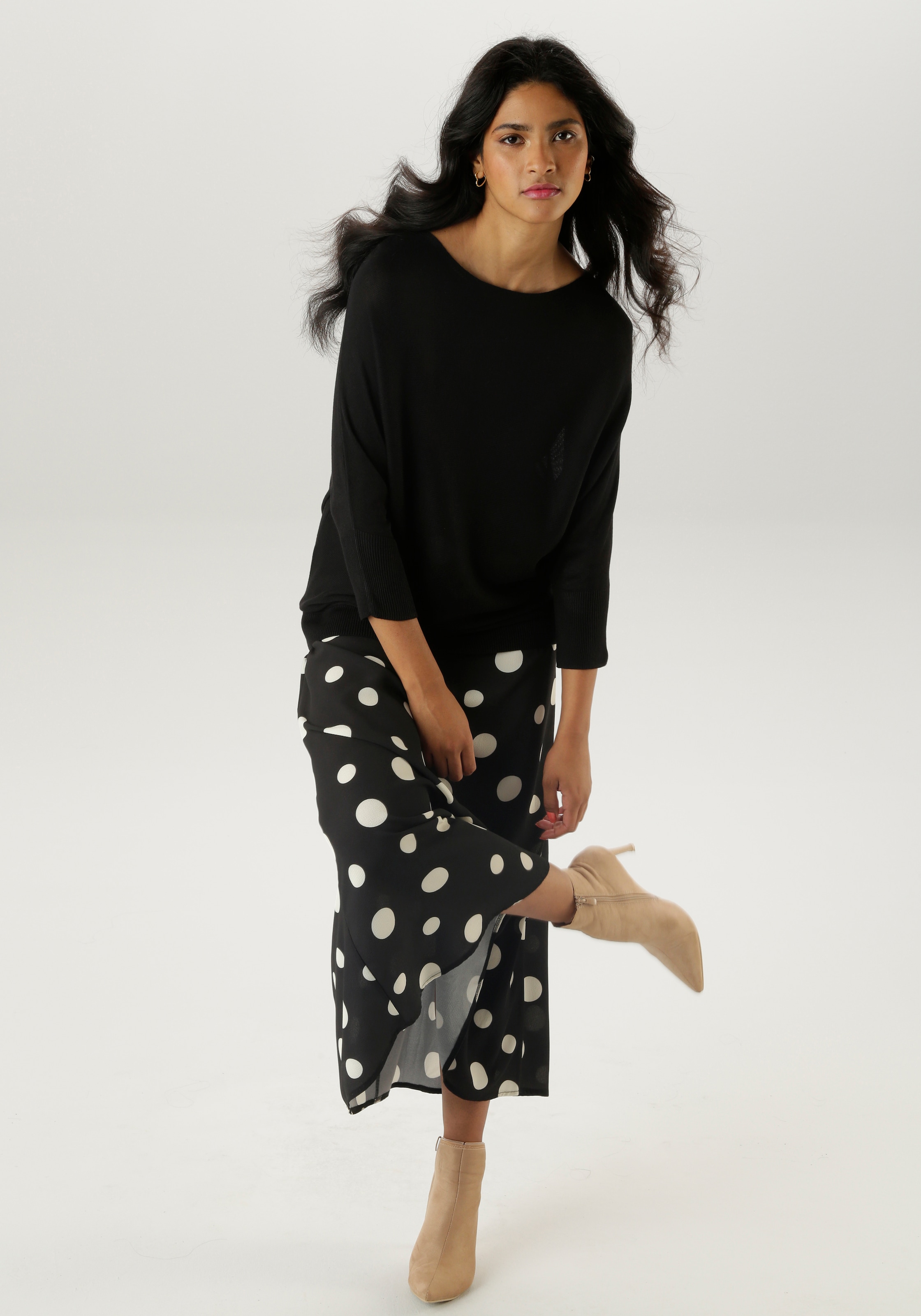 Aniston SELECTED Strickpullover, mit U-Boot-Ausschnitt
