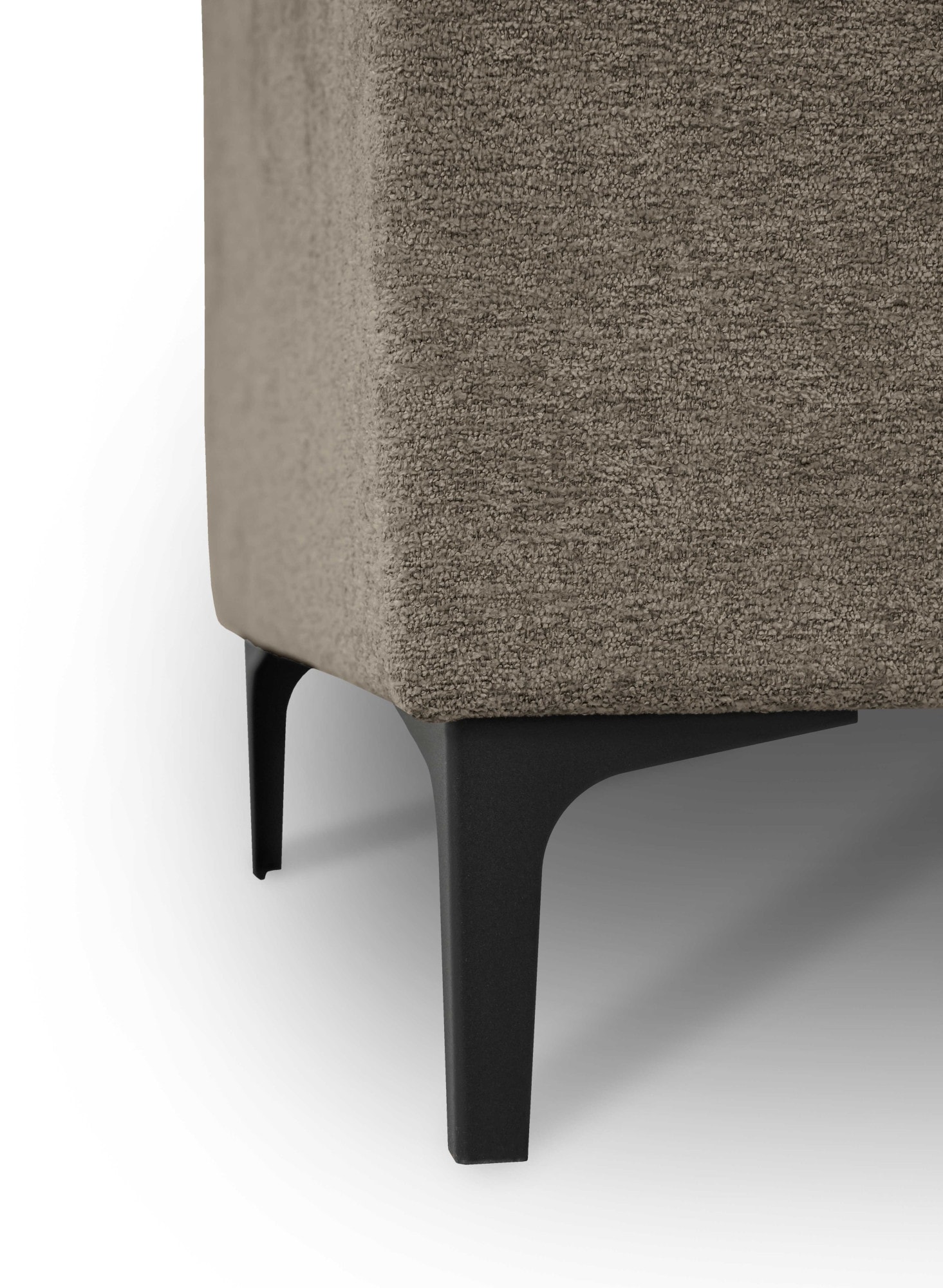 Places of Style 3-Sitzer »3er Sofa Oland, Struktur, Flachgewebe, Luxus-Microfaser, Boucle«, 224 cm, Wellenunterfederung, Skandi-Design, Metallfüsse