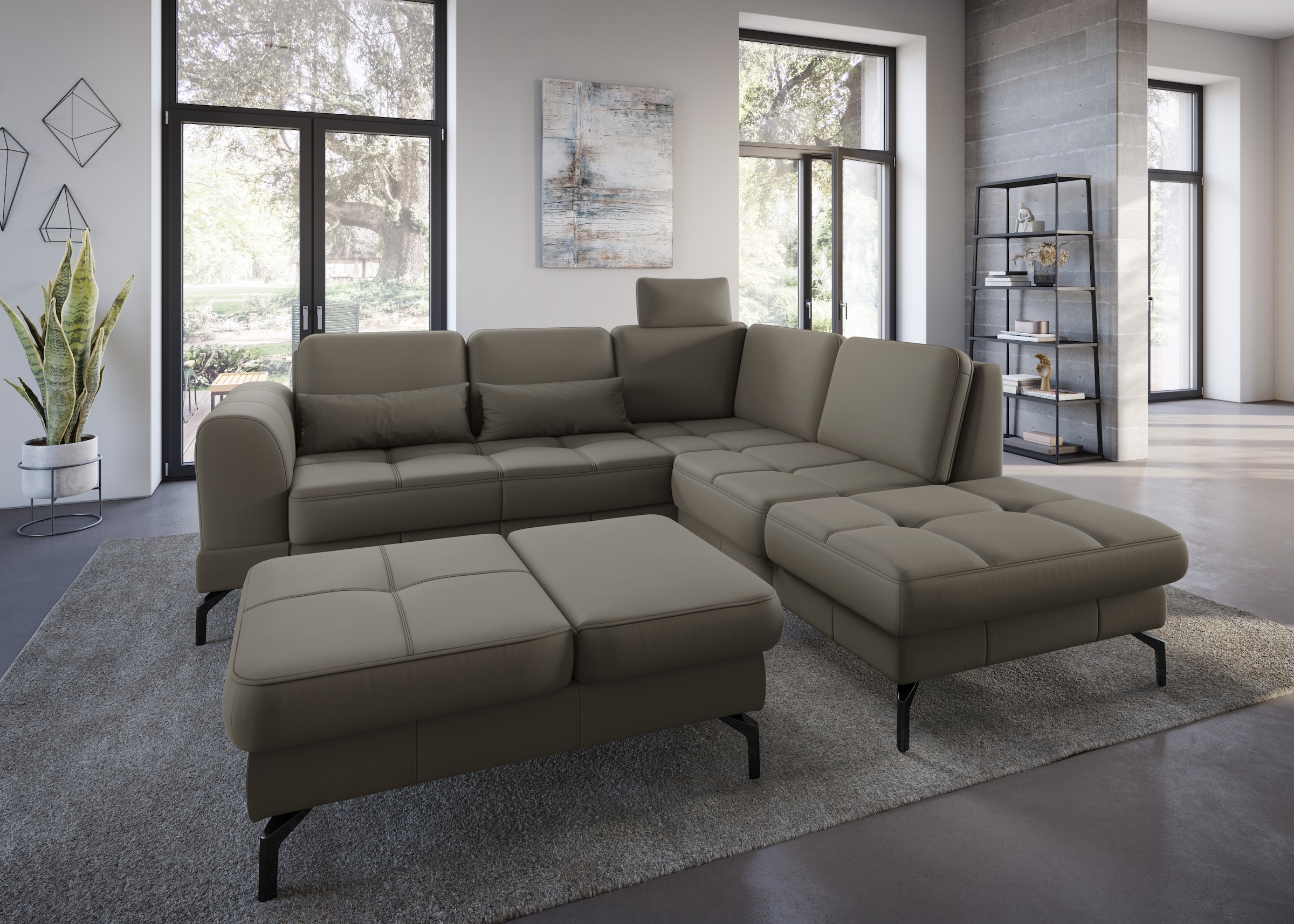 sit&more Hocker »Bendigo«, mit Klappfunktion, Bodenfreiheit 15 cm, wahlweise in 2 Fussfarben