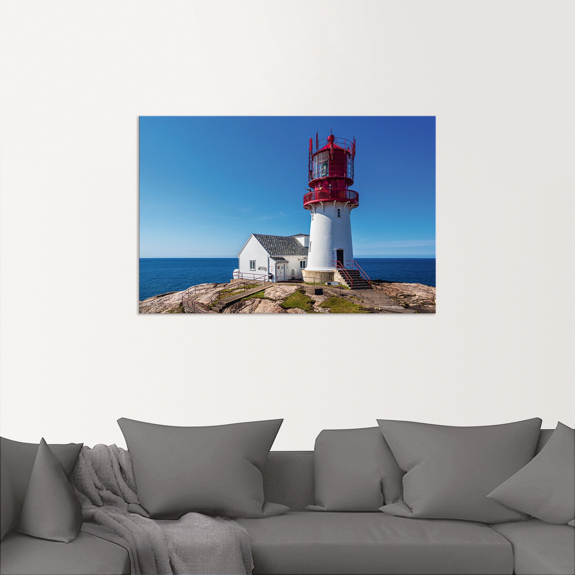 Artland Alu-Dibond-Druck »Der Leuchtturm Lindesnes Fyr in Norwegen«, Gebäude, (1 St.), für Innen- und Aussenbereich geeignet, Outdoorbild