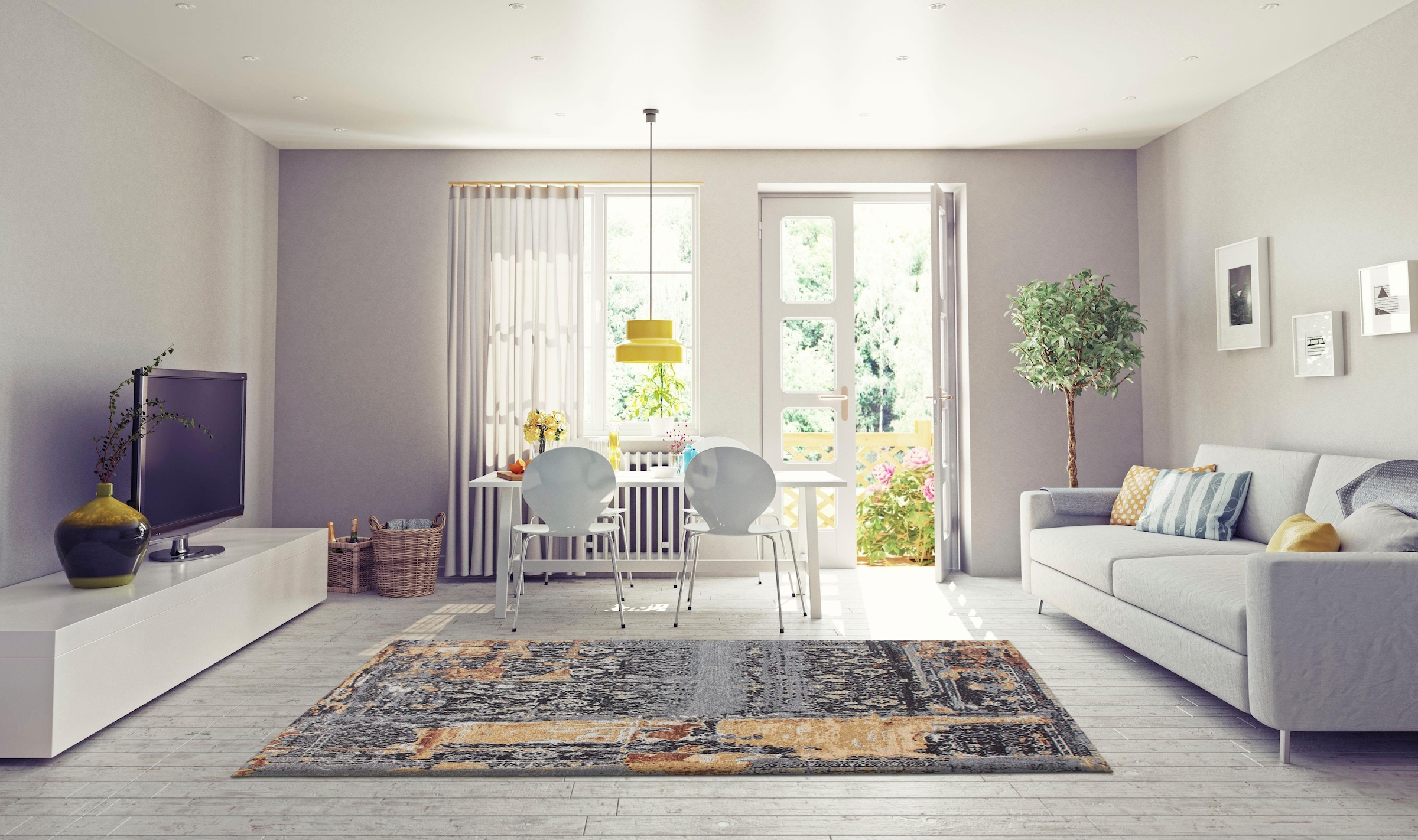 Home affaire Teppich »Cara«, rechteckig, Vintage Design, Wohnzimmer online  kaufen | Jelmoli-Versand