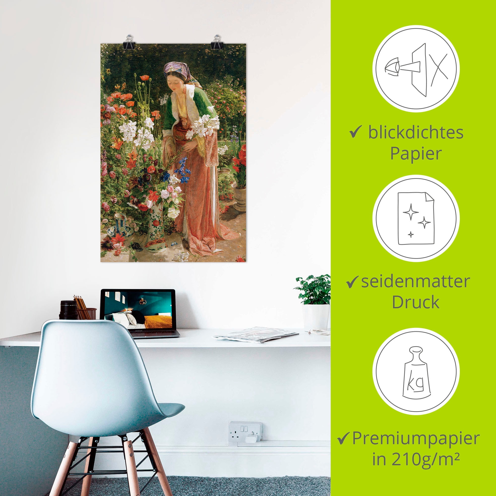 Artland Kunstdruck »Im Garten des Beis«, Bilder von Frauen, (1 St.), als Alubild, Leinwandbild, Wandaufkleber oder Poster in versch. Grössen