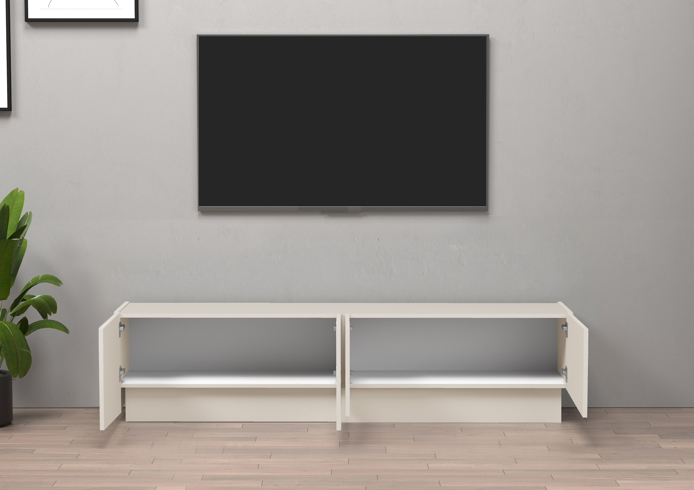 INOSIGN Lowboard »VELA, Lowboard, Breite 180 cm, Design mit schrägen Türen«, (1 St.), Made in Italy, Masse-B/T/H: 180x35x45, Lowboard, TV-Board, TV-Kommode