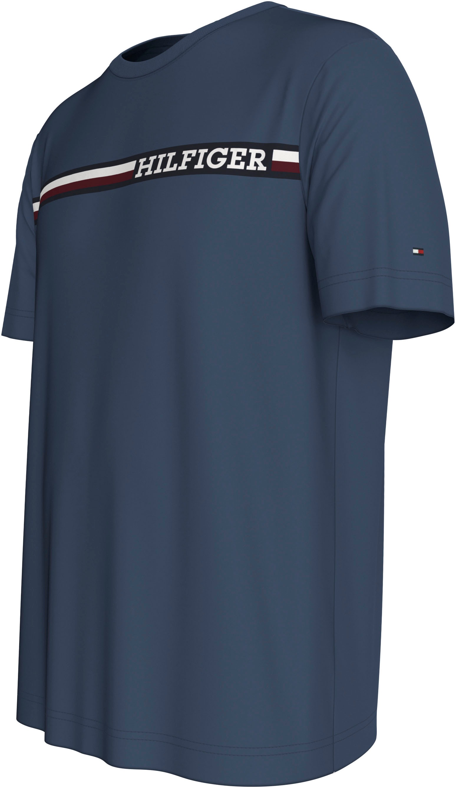 Tommy Hilfiger Big & Tall T-Shirt »BT-CHEST STRIPE TEE-B«, Grosse Grössen mit Logostickerei