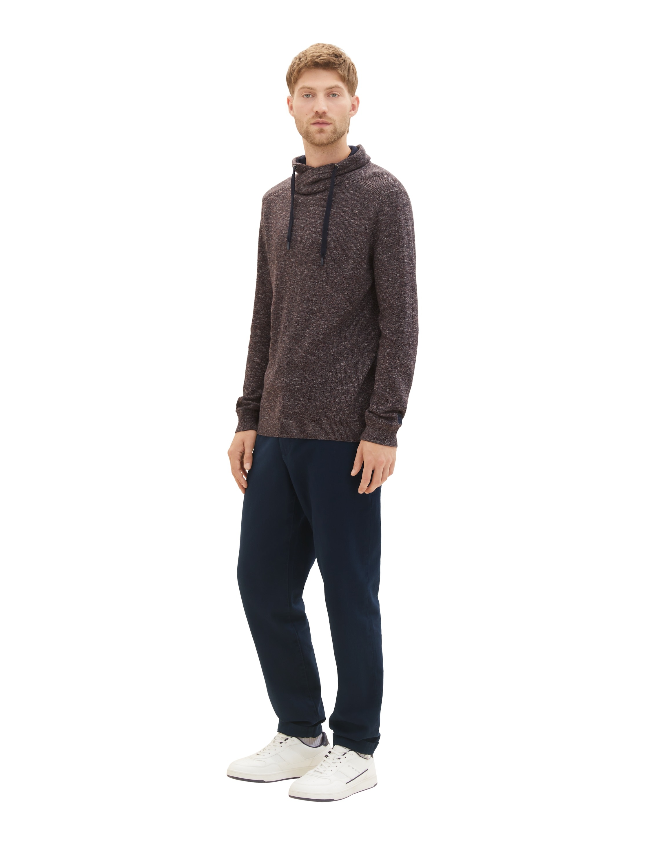 TOM TAILOR Strickpullover, mit Kordelzug am Stehkragen