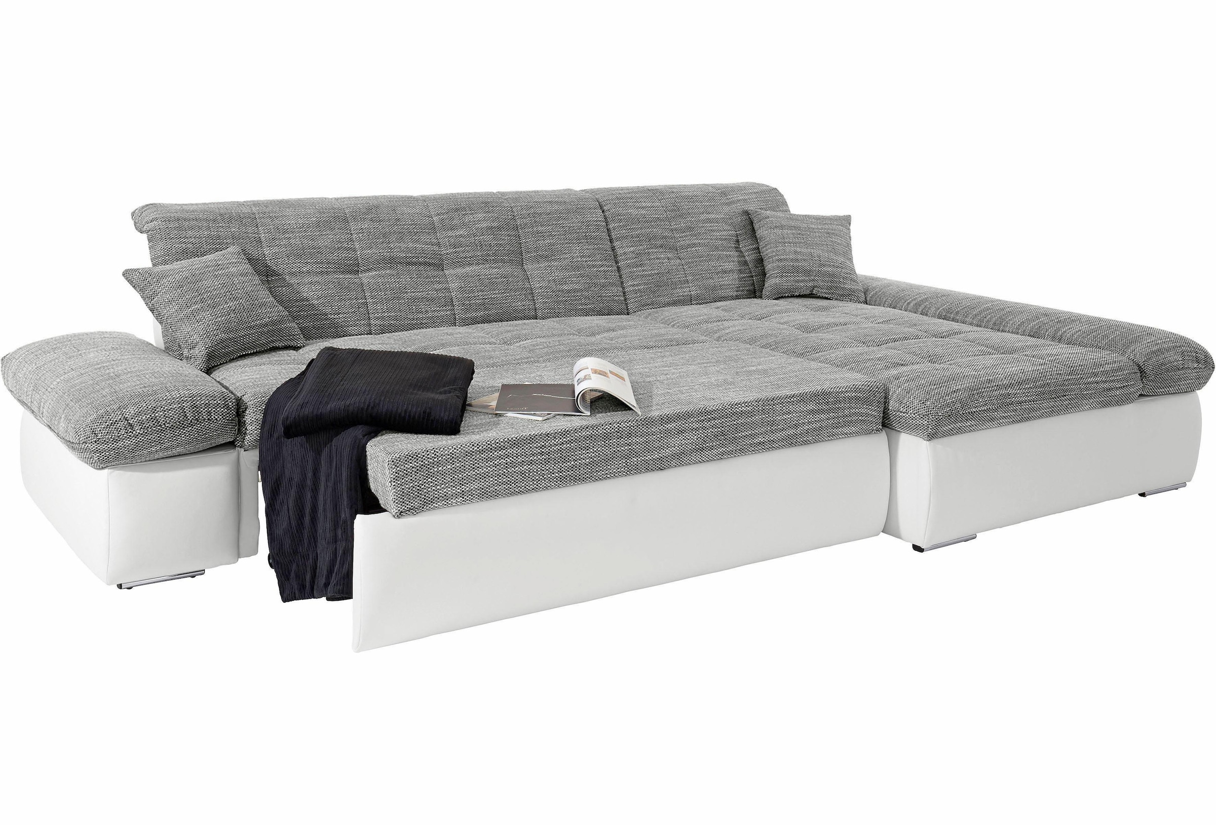 DOMO collection Ecksofa »Moric B/T/H 300/172/80 cm, auch in Cord, L-Form«, XXL-Format, wahlweise auch mit Bettfunktion und Armverstellung