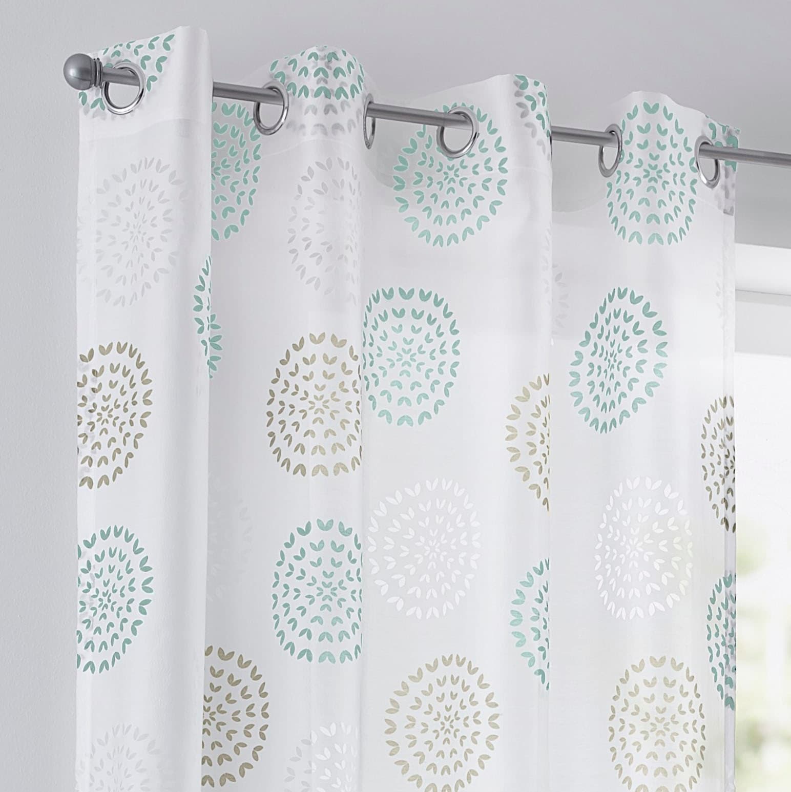Kutti Vorhang »Bella«, (1 St.), Gardine, halbtransparent, Ausbrenner, bedruckt, Baumwolle-Polyester