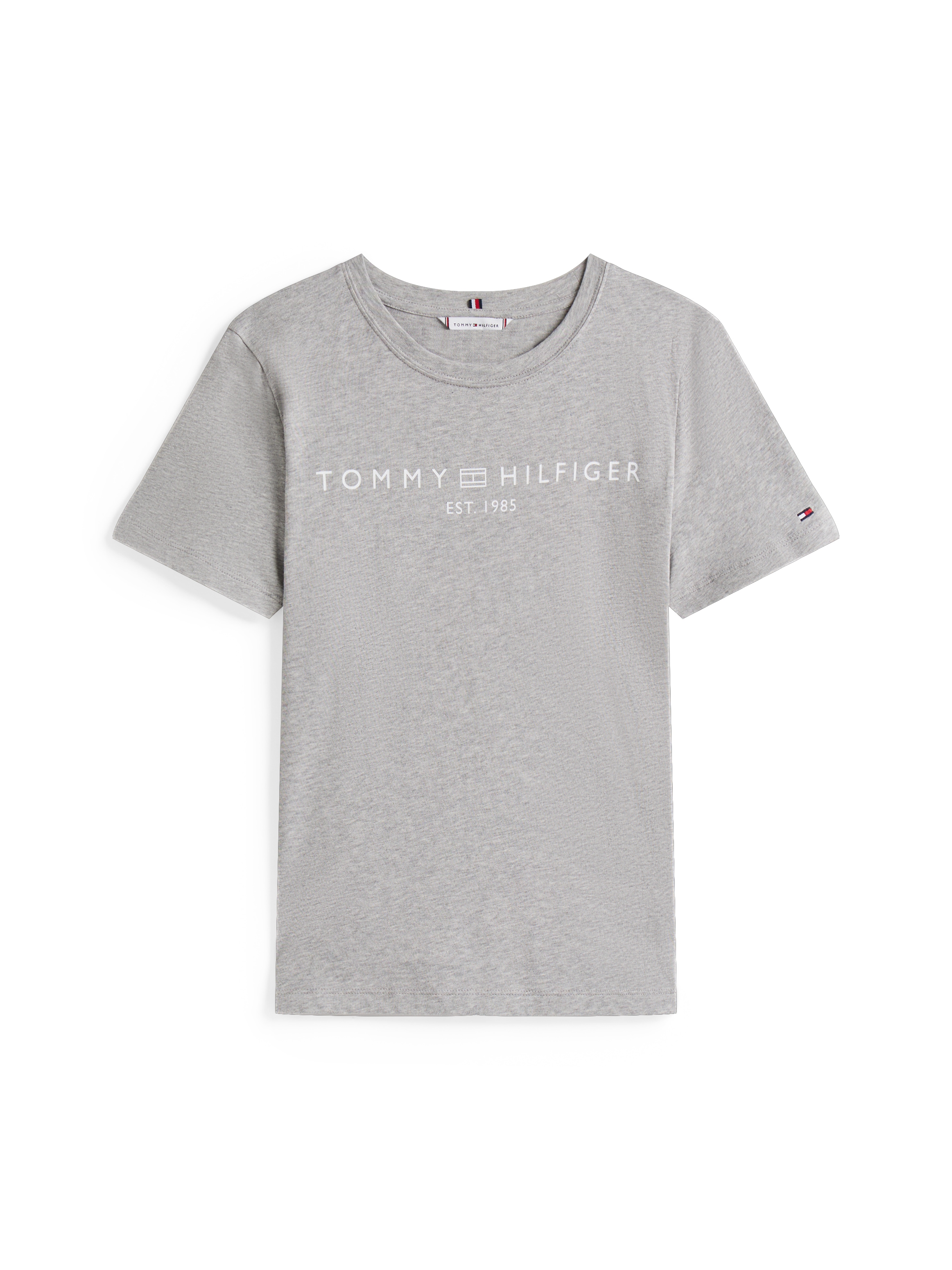 Tommy Hilfiger T-Shirt »REG CORP LOGO C-NK mit Logoschriftzug und Stickerei«, meliert, casual, regular fit, Baumwolle, Rundhals