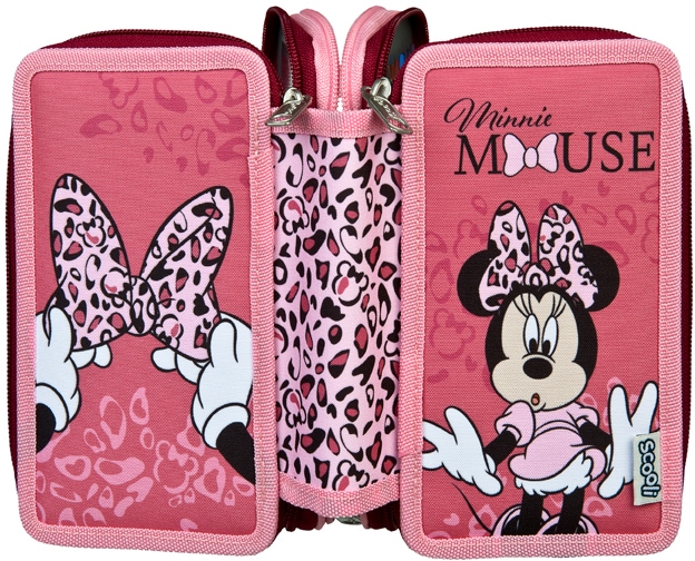 Scooli Federmäppchen »Tripledecker, Minnie Mouse Happy Girl Pink«, befüllt, inkl. Geodreieck