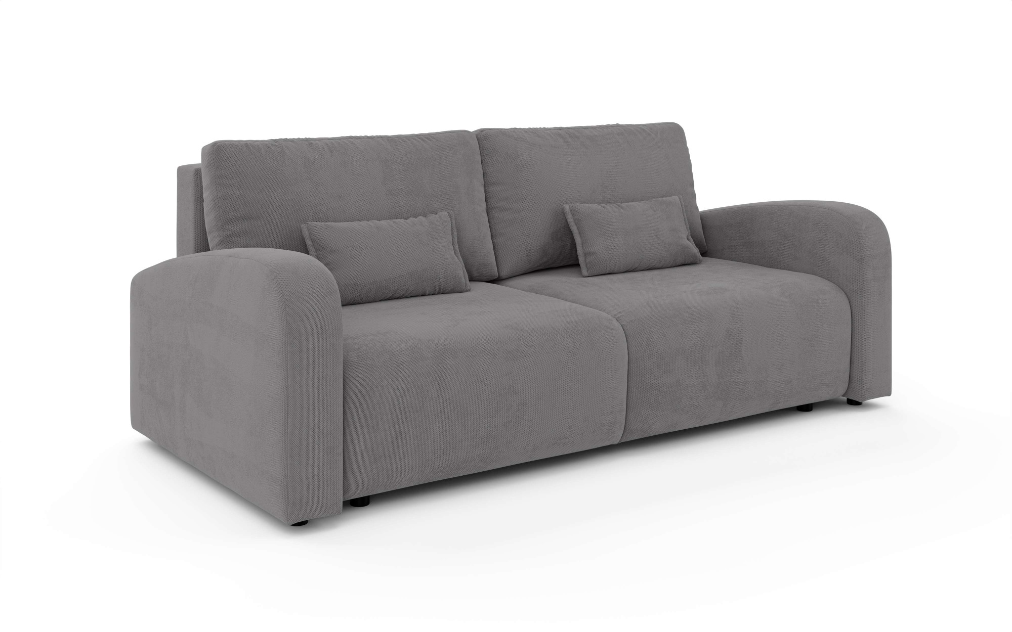 INOSIGN 3-Sitzer »JIGGS wahlweise Schlafsofa mit Bettkasten, Masse B/H/T: 228/96/110 cm«, Sofa mit Wellenunterfederung, enthält 2 Rückenkissen und 2 Zierkissen