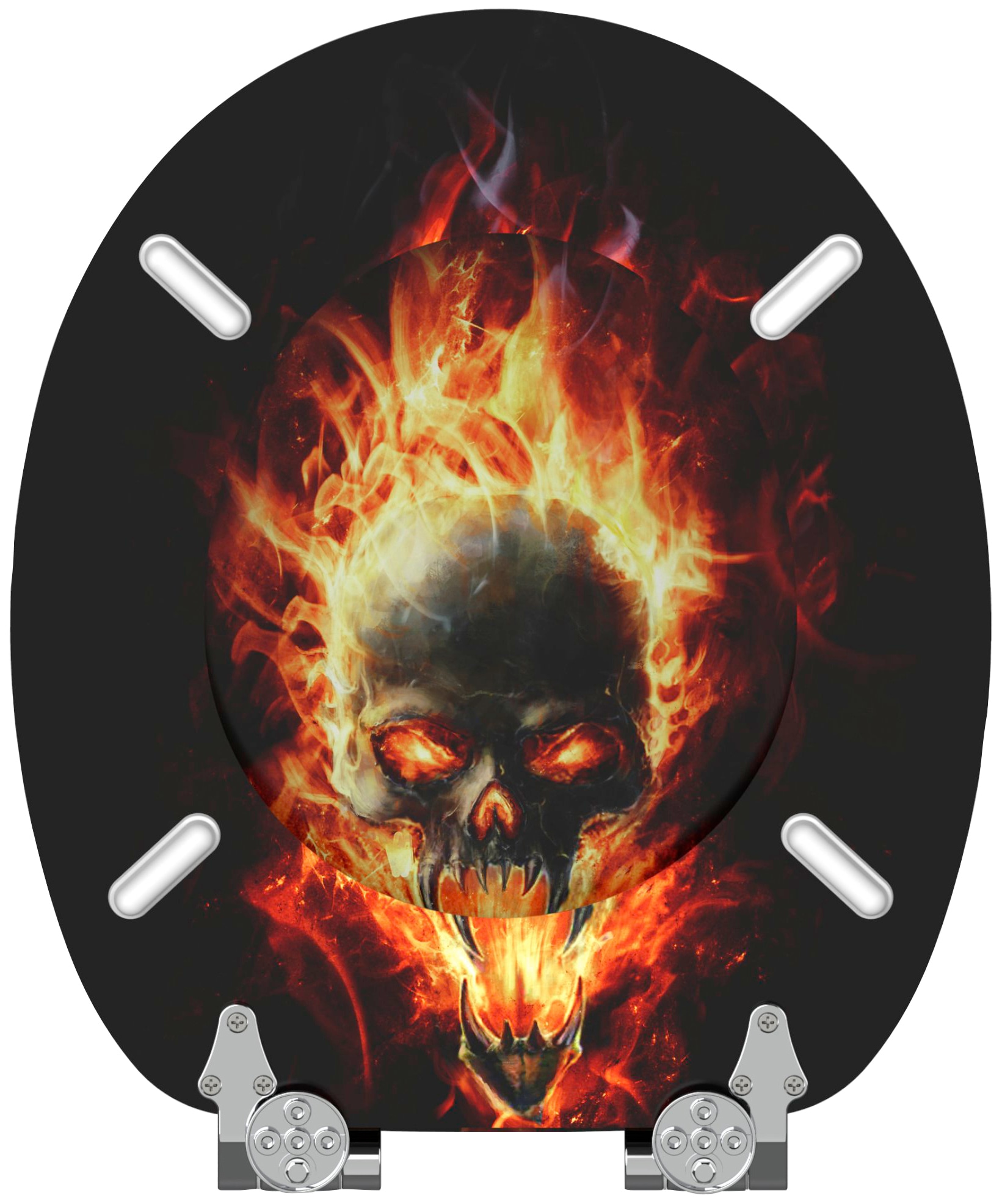 Sanilo WC-Sitz »Totenkopf in Flammen«, mit Absenkautomatik