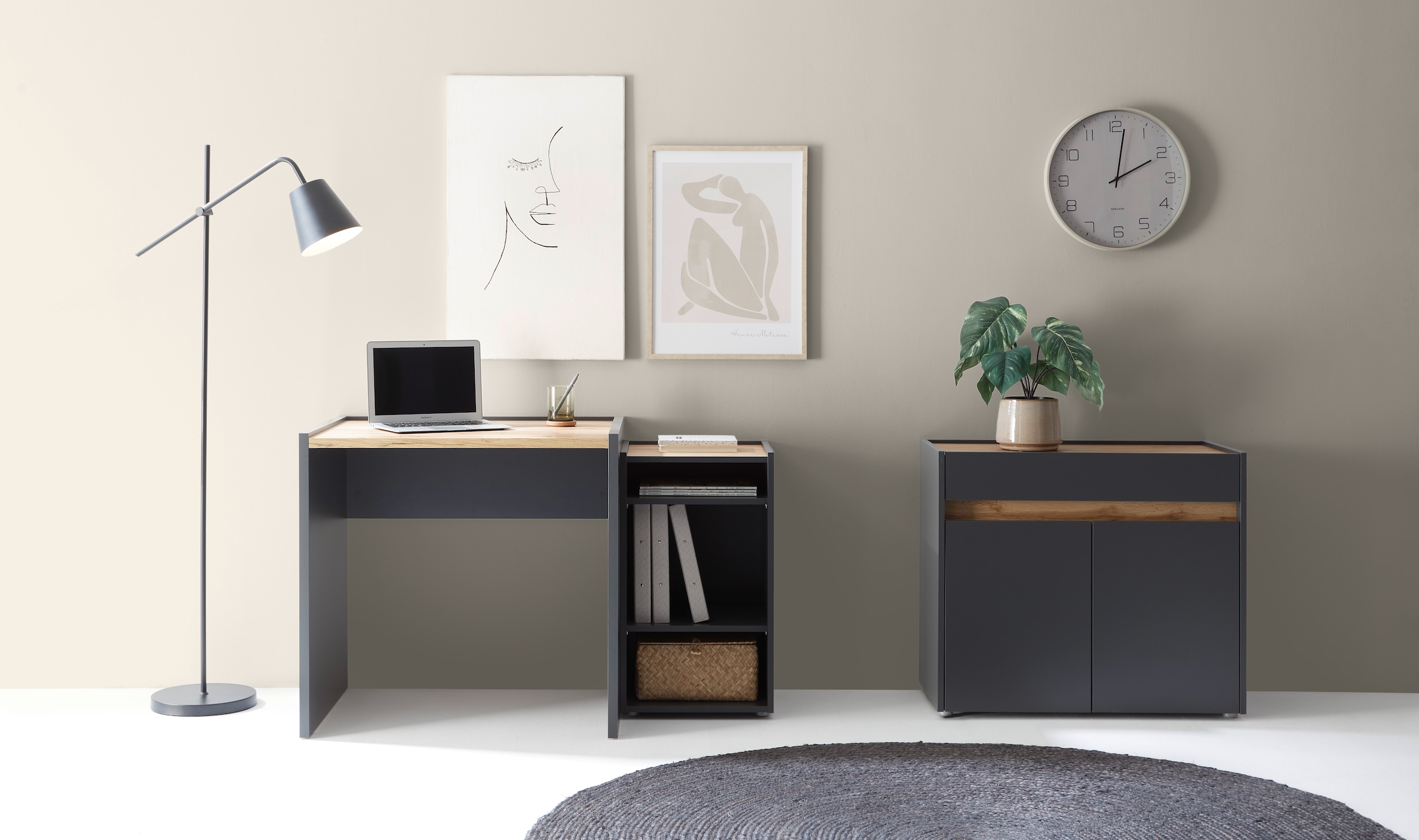 INOSIGN Schreibtisch »CiTY/GiRON«, moderner Computertisch, wohnliches Home Office, Breite 80 oder 143 cm