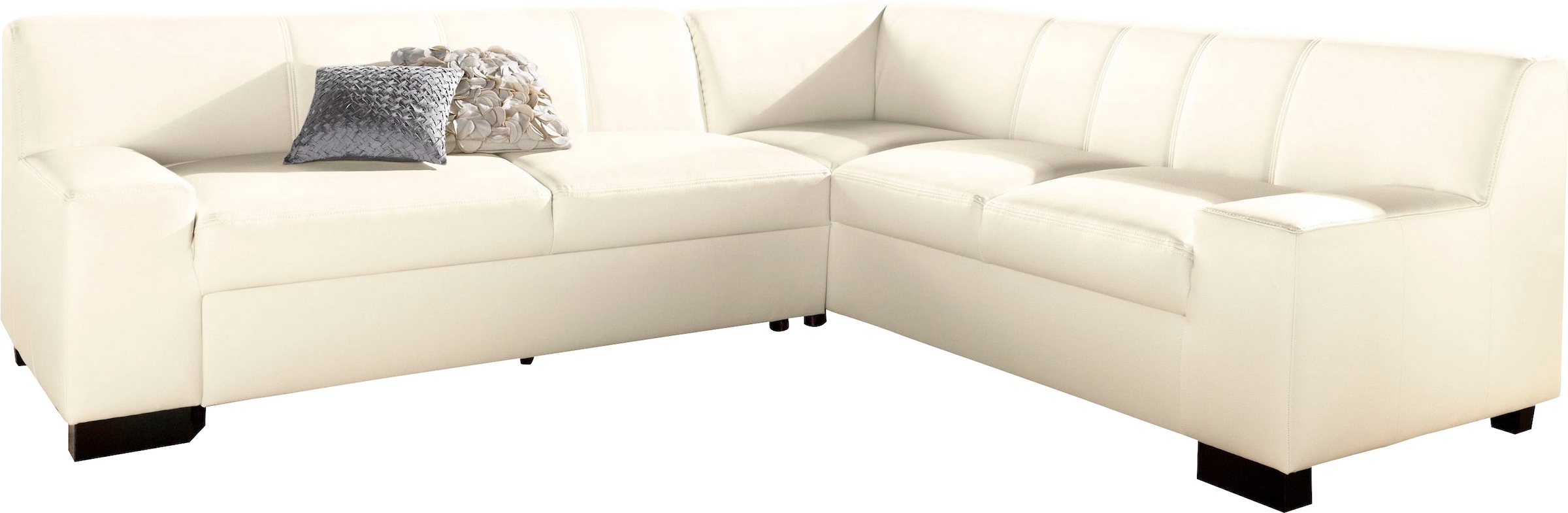 DOMO collection Ecksofa "Norma, moderne Armlehnen, zeitlos und elegant, Breite 247cm, L-Form" wahlweise mit Bettfunktion