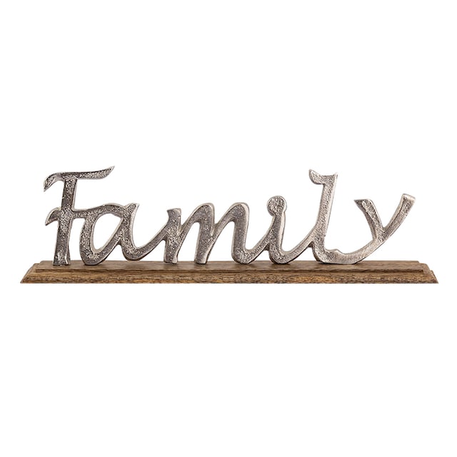my home Deko-Schriftzug »Family«, aus Metall, auf Holz online shoppen |  Jelmoli-Versand