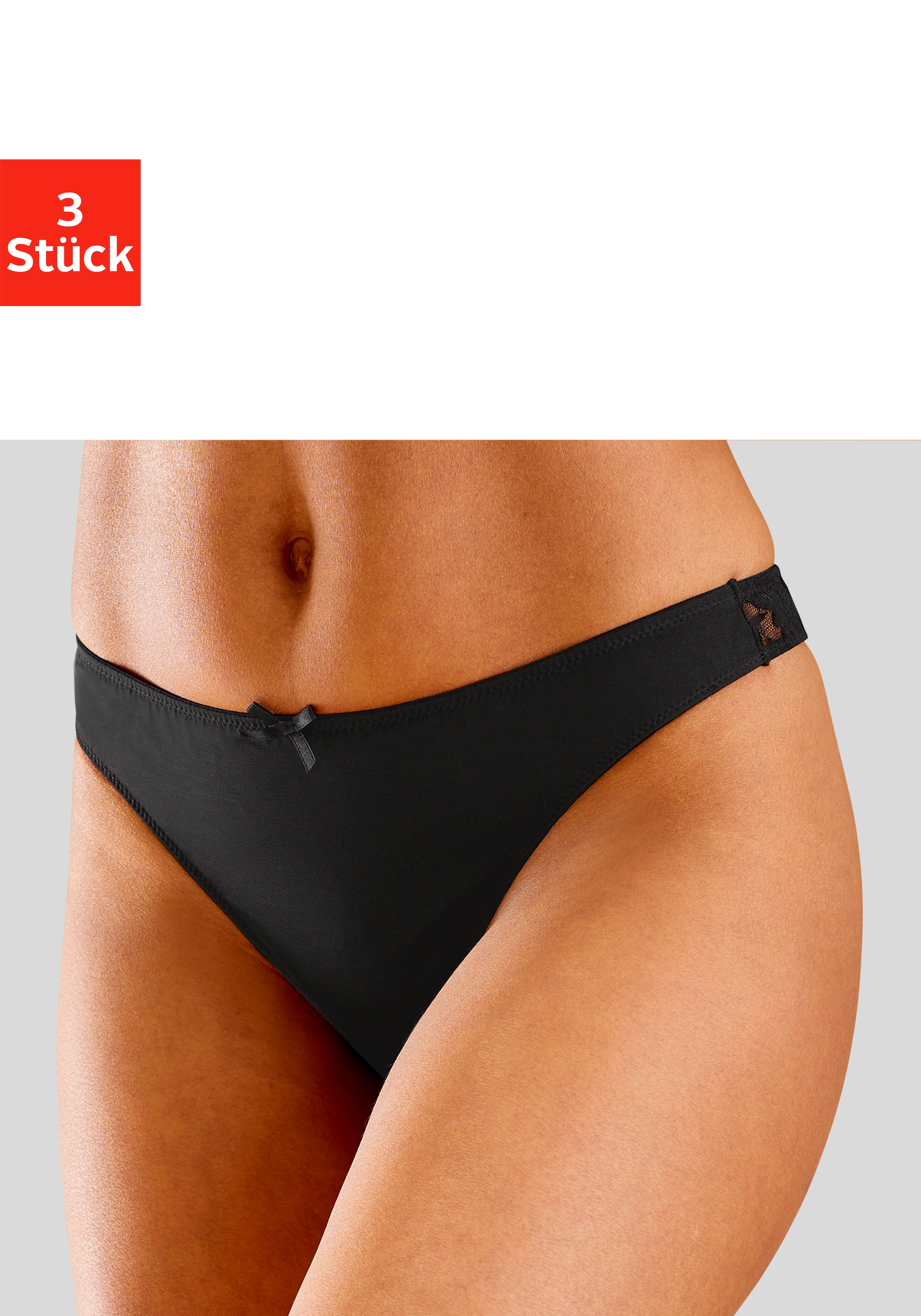 petite fleur String 3 Stk. mit Spitze hinten
